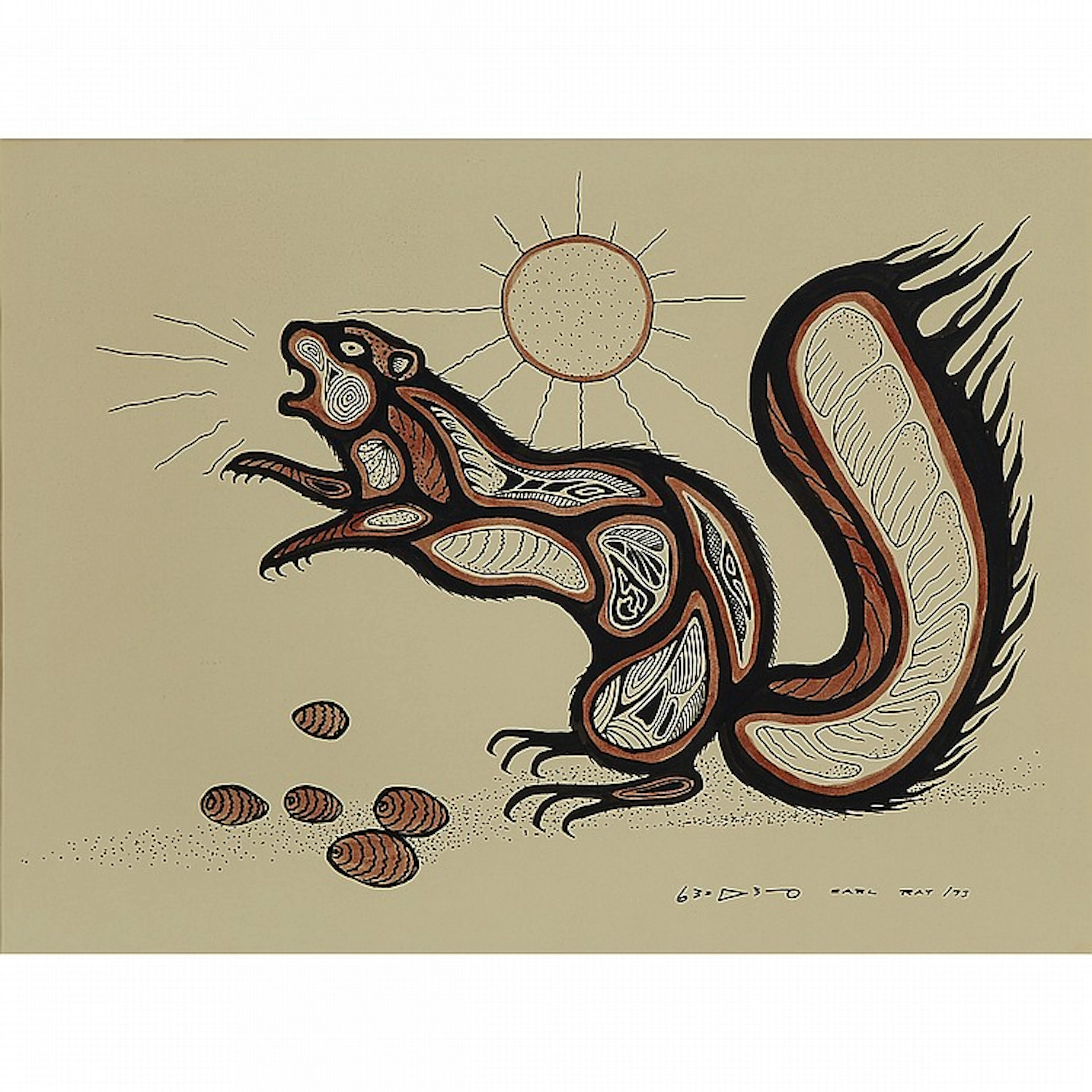 CARL RAY, THE CALL OF AJI-TA-MOO, Sight 14 x 19 in ? 35.6 x 48.3 cm
