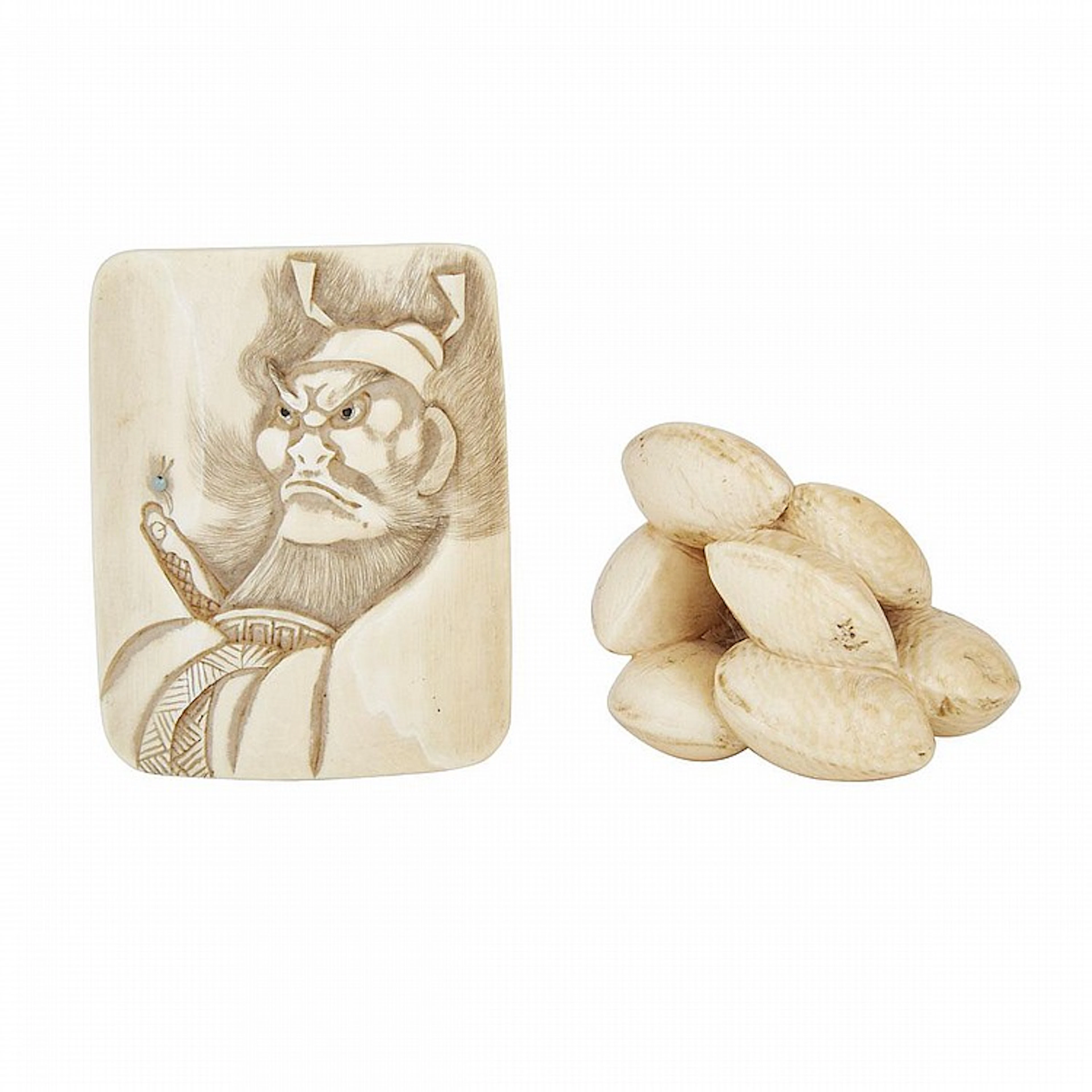 Two Carved Ivory Netsuke
