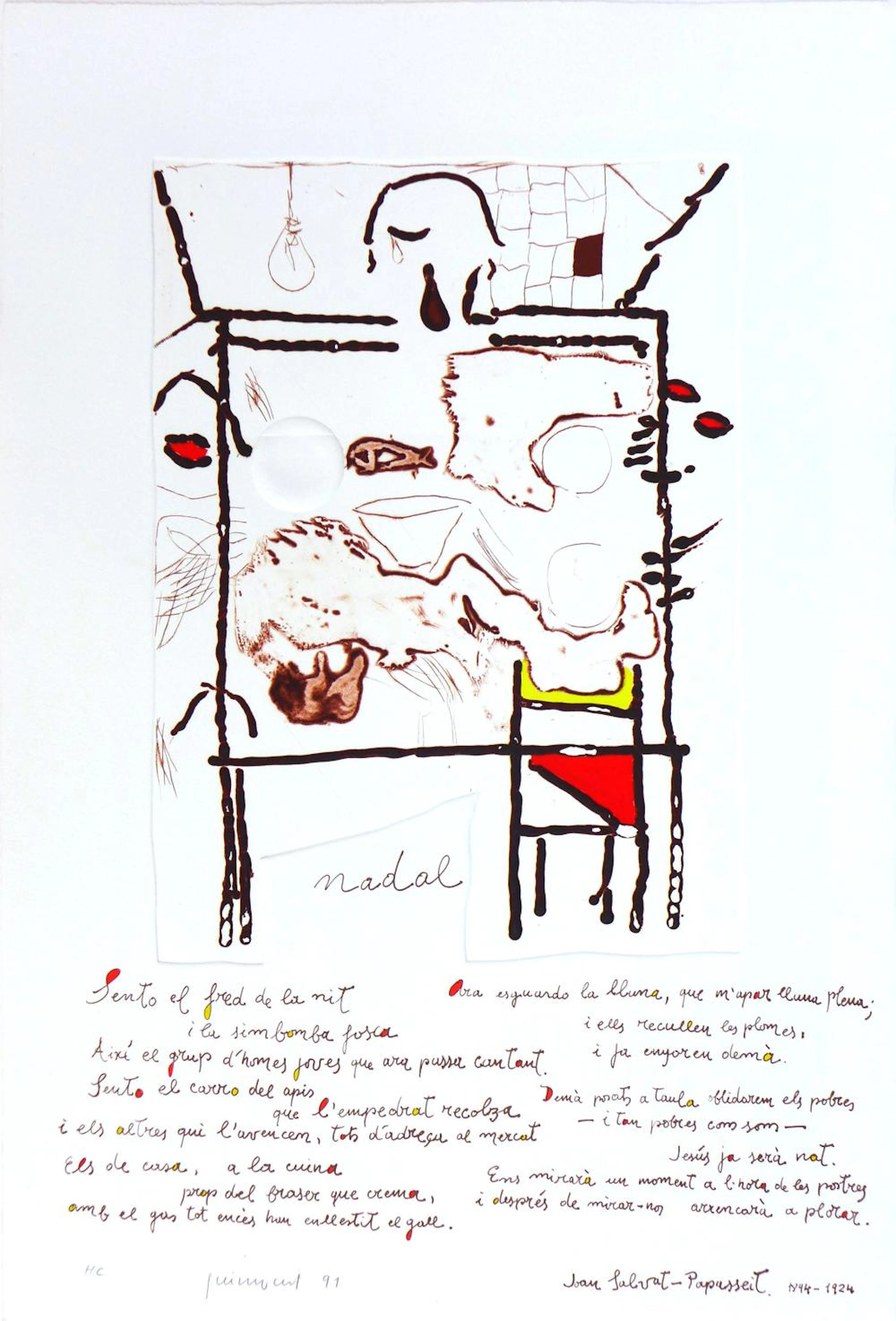 Josep Guinovart - Nadal, 1991, etching