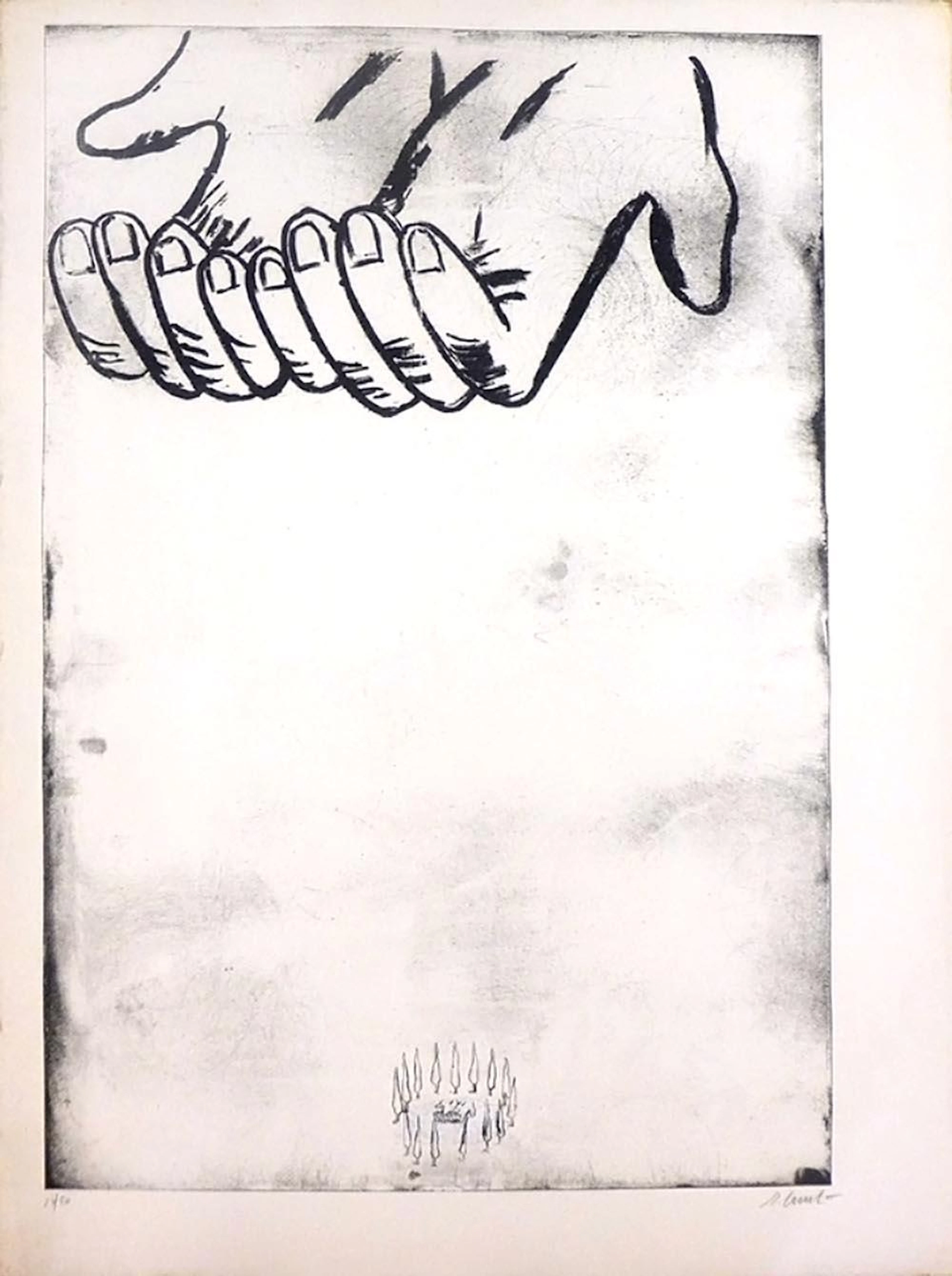 Enzo Cucchi - La Mana II, 1991, etching