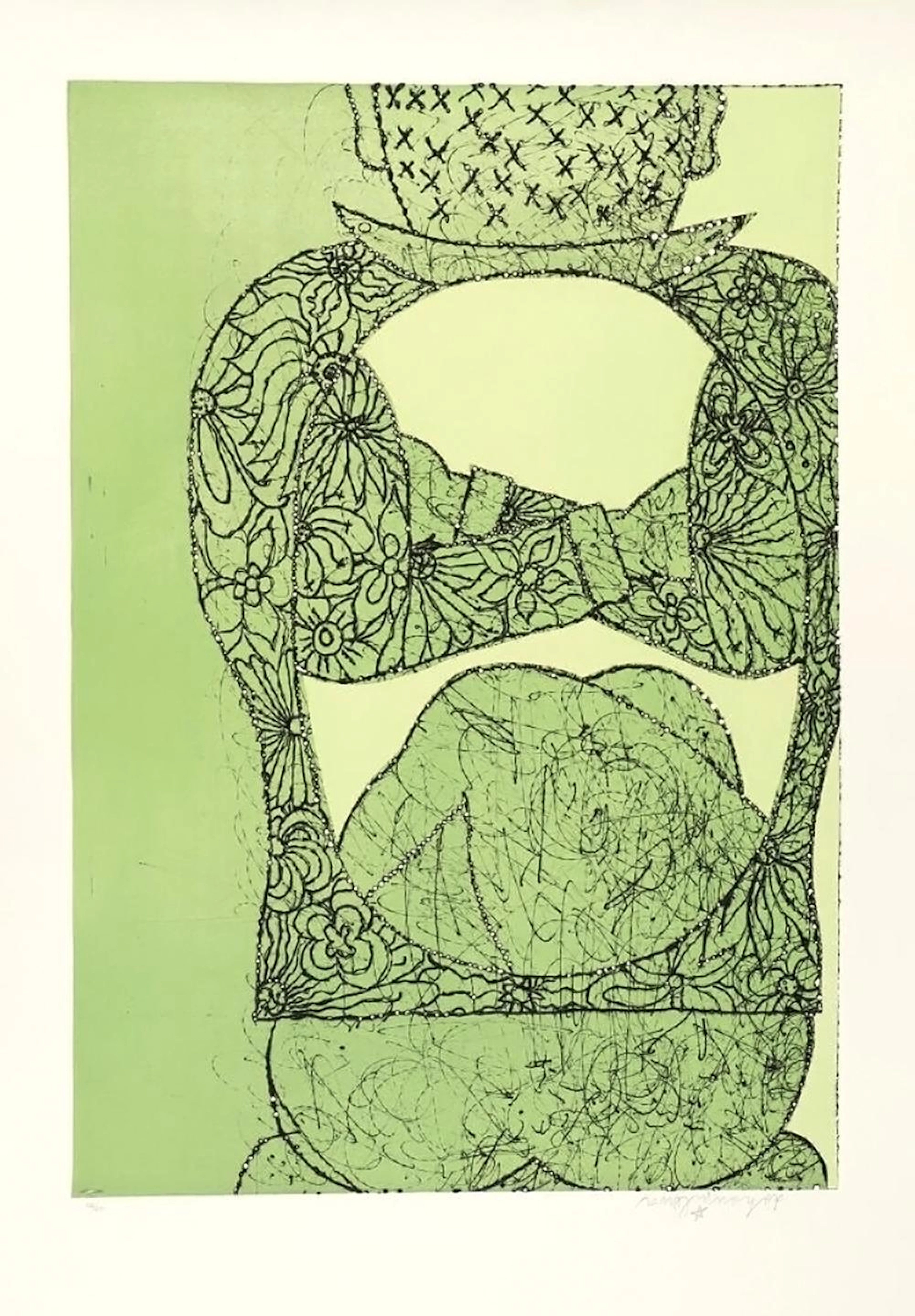 Jiri Georg Dokoupil - Hommage à la X de Tàpies, 1996, etching