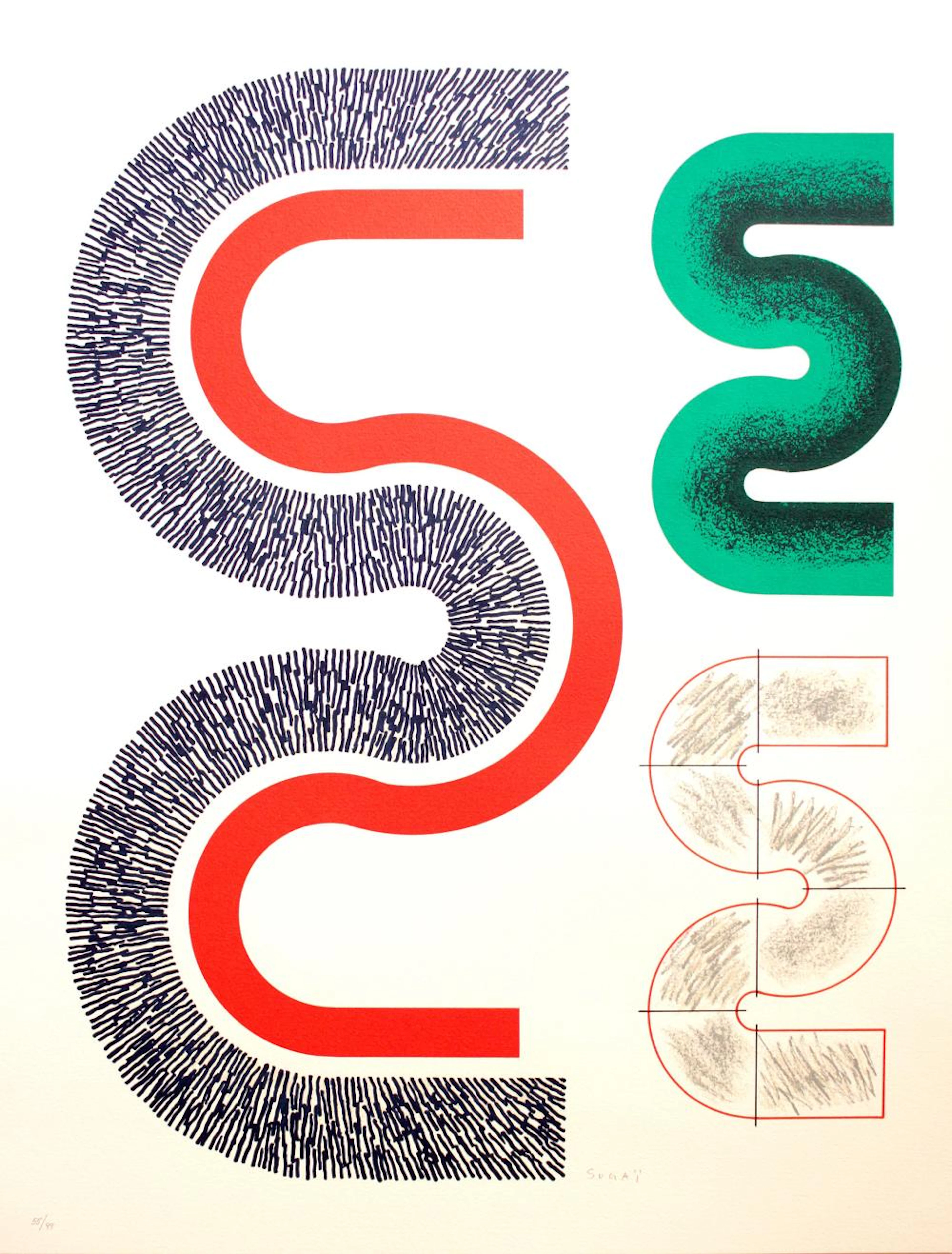 Kumi Sugai - S (Trois), 1990, lithograph