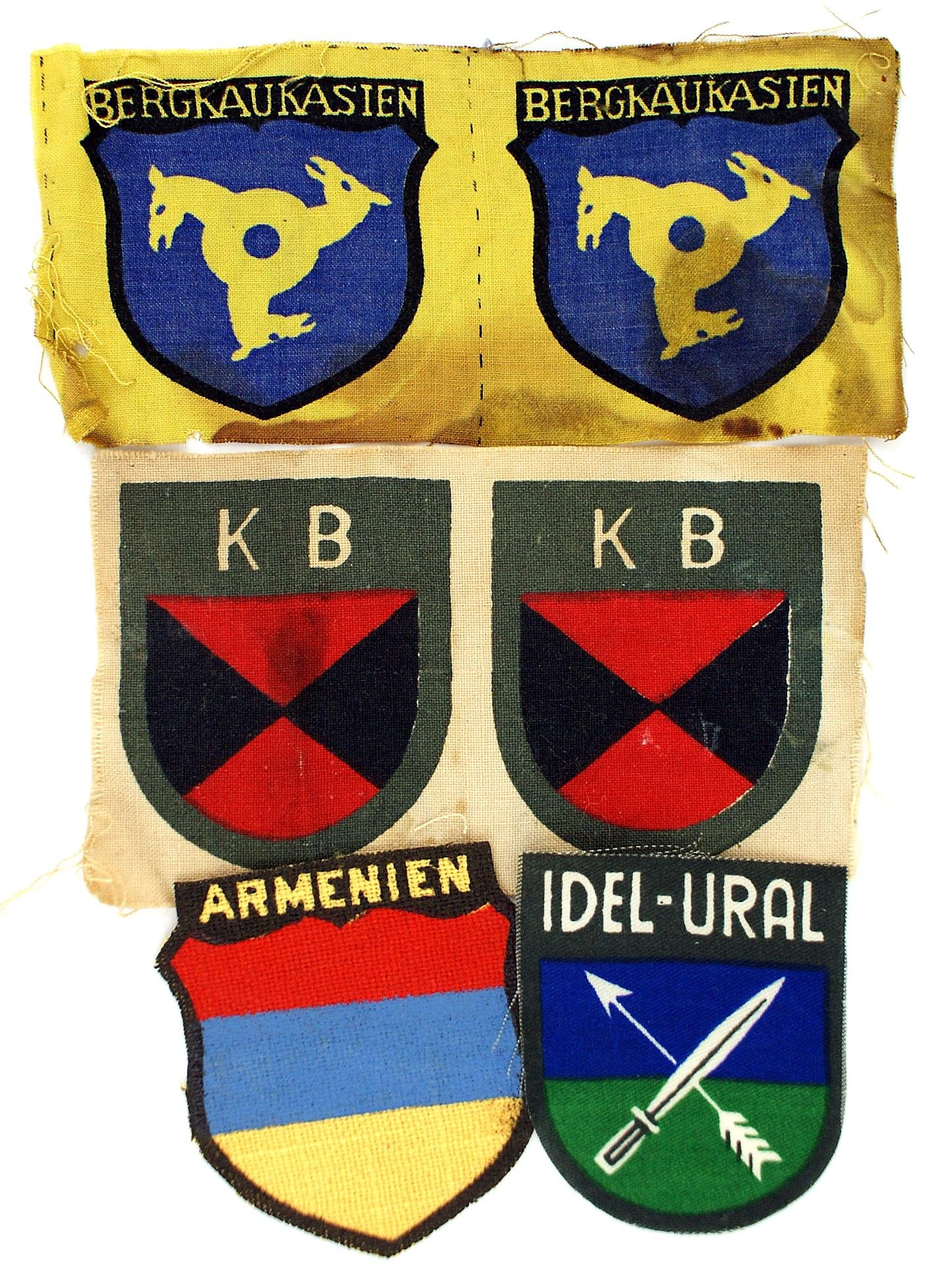 6 German WWII Eastern People arm shields