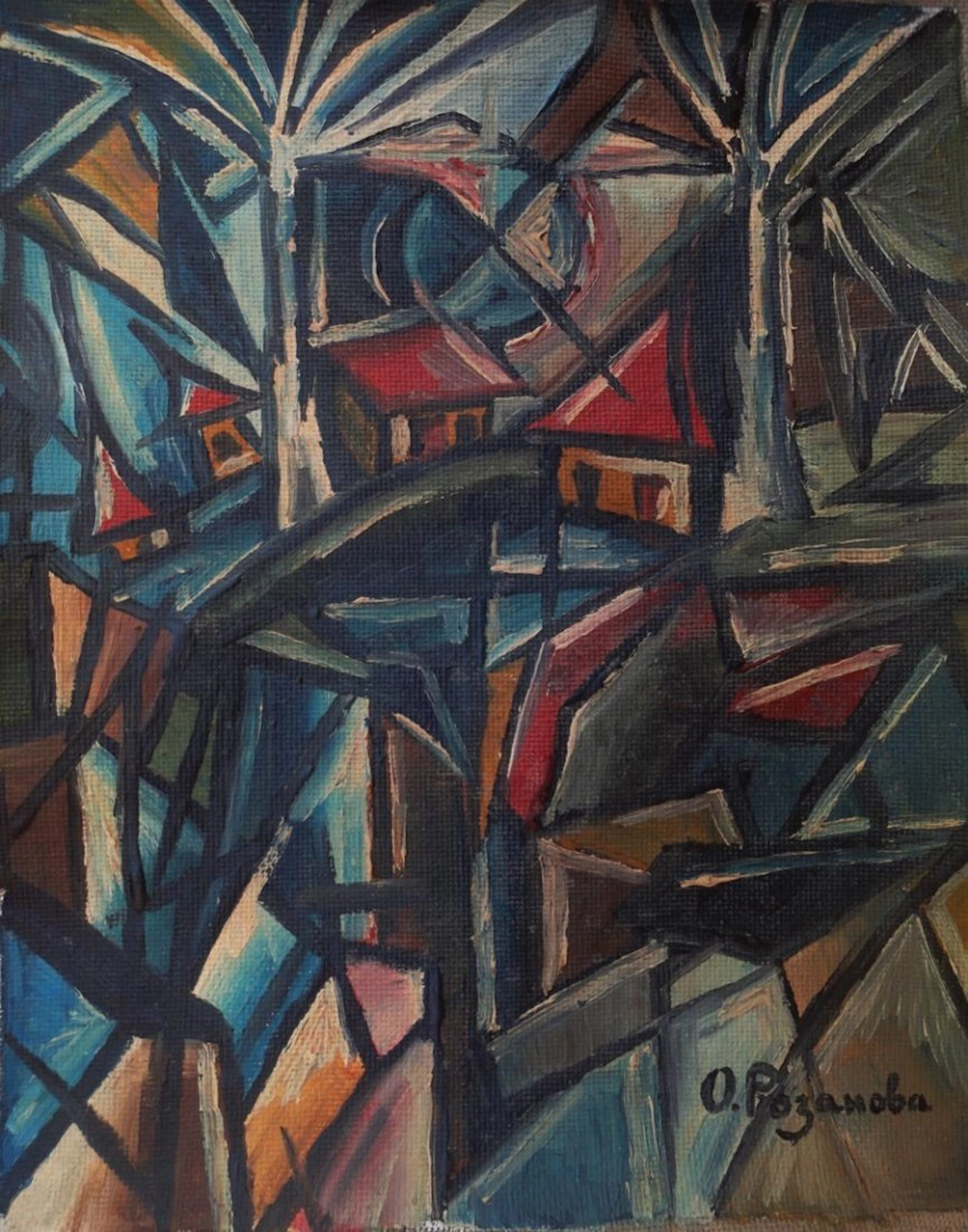 Olga Rozanova (Russian, 1886-1918) Oil on Canvas