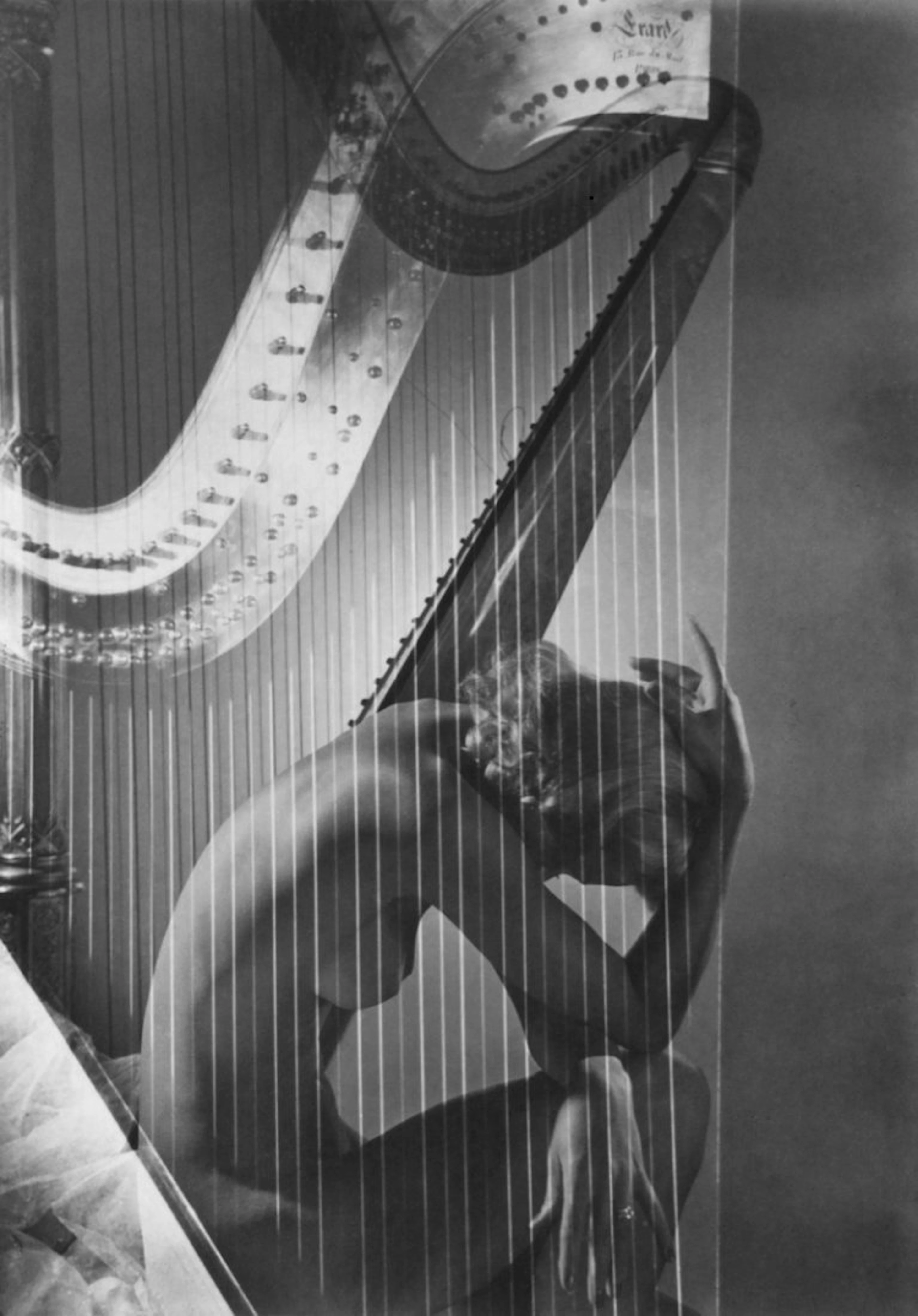 Horst P. Horst - Lisa with harp - Lg. Photo Gravure