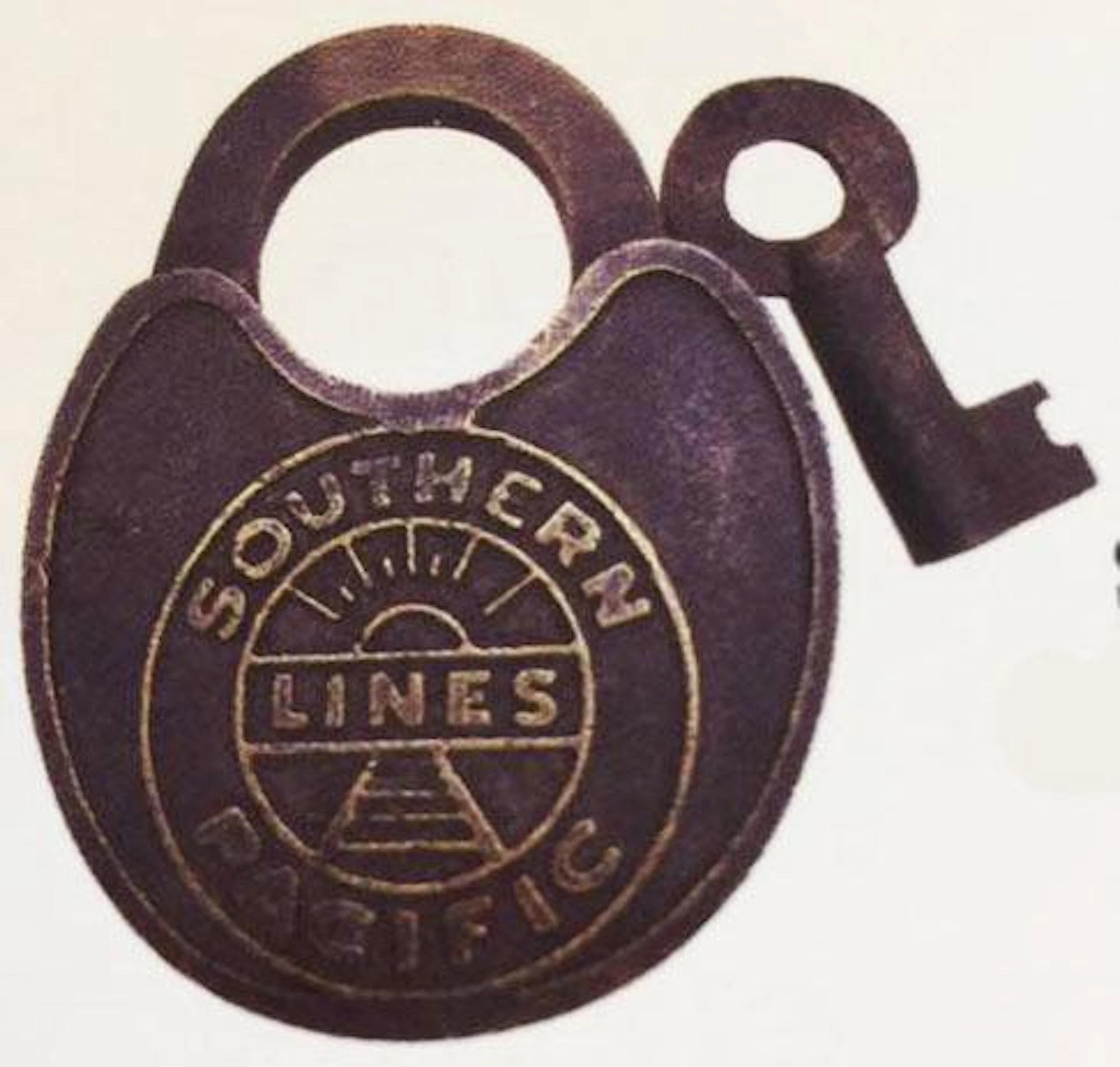 Brass southern pacific lines railroad switch padlock w/