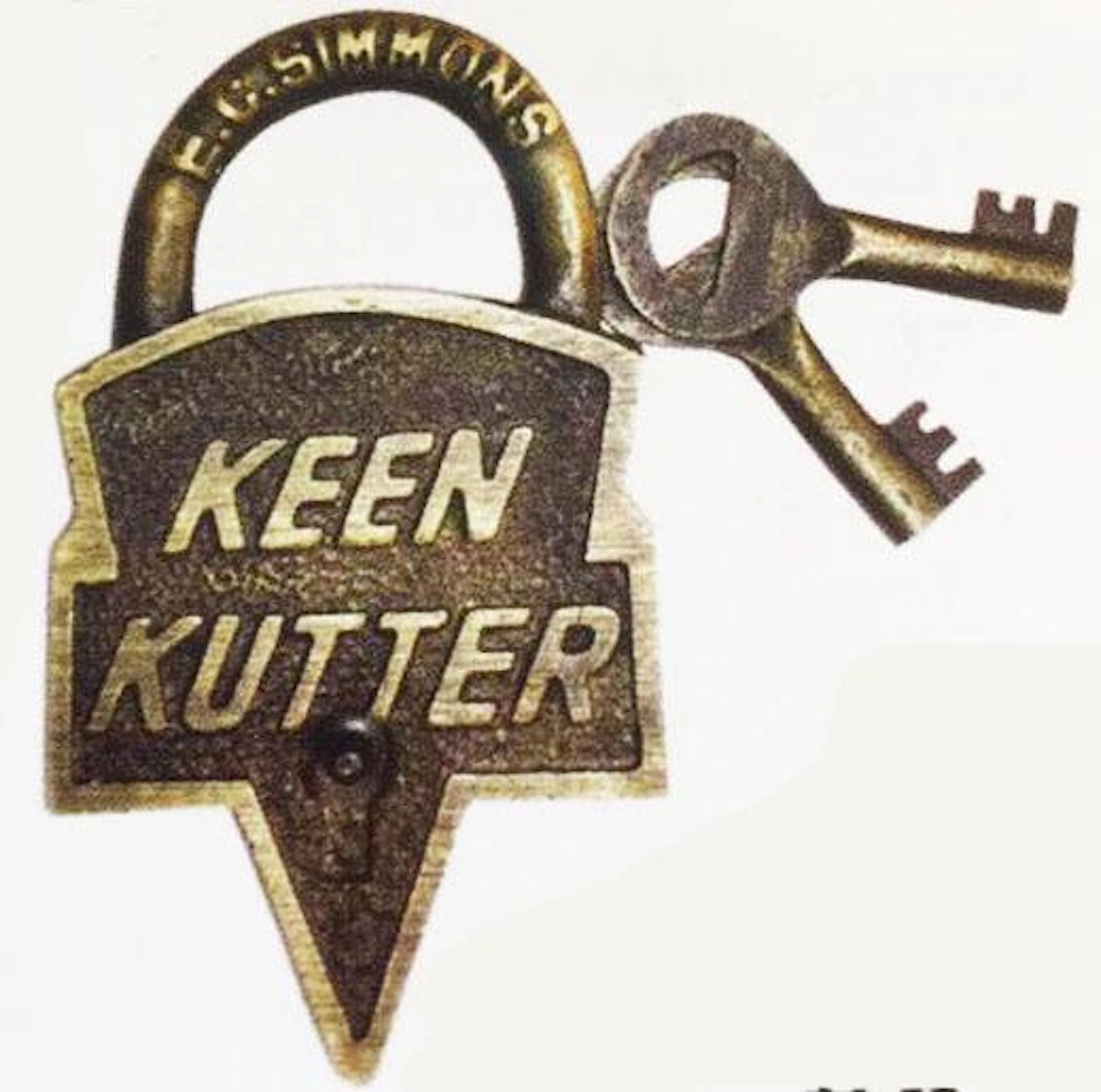 Brass keen kutter padlock w/ keys