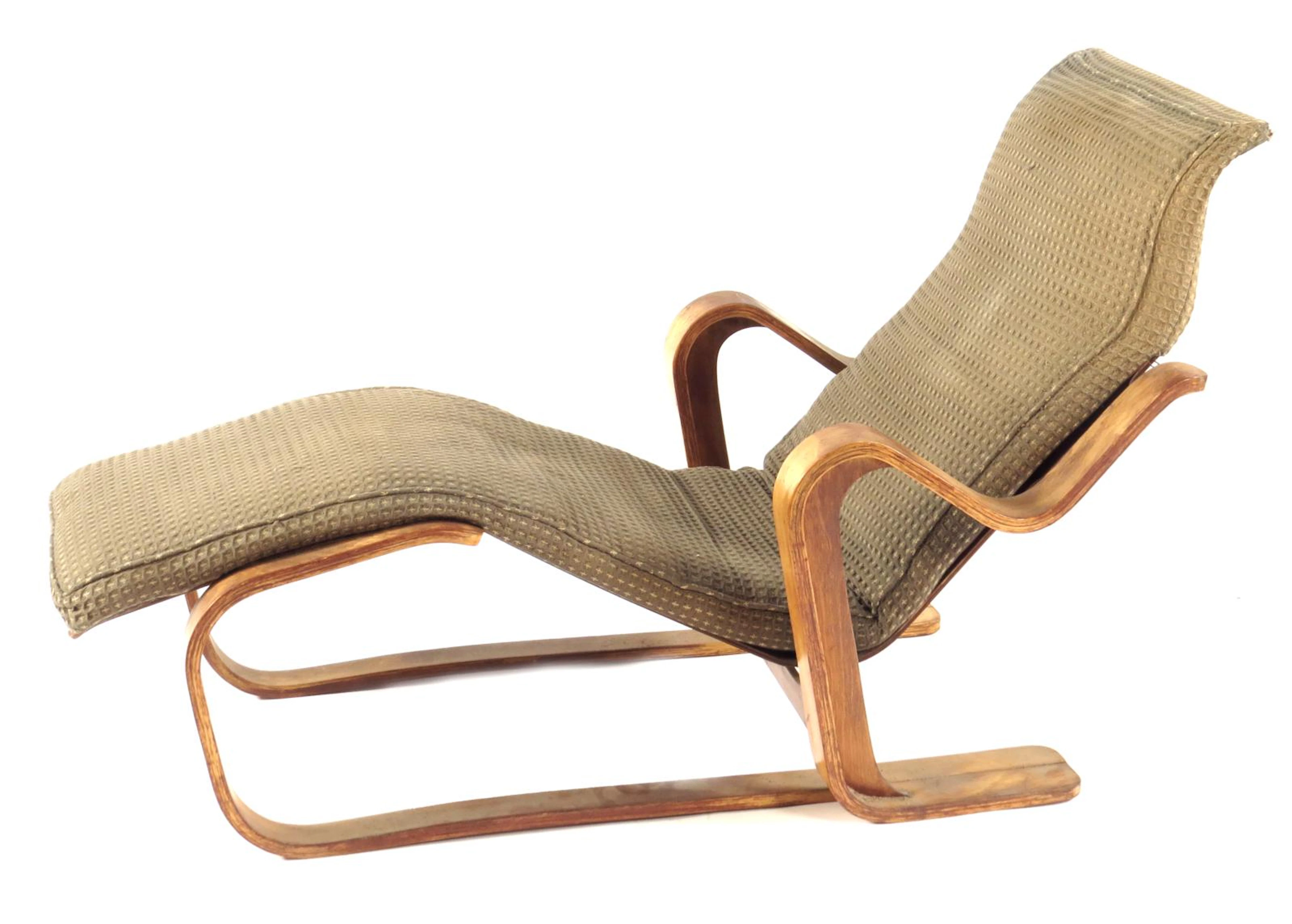 An Isokon bent-ply Long Chair designed by Marcel Breuer