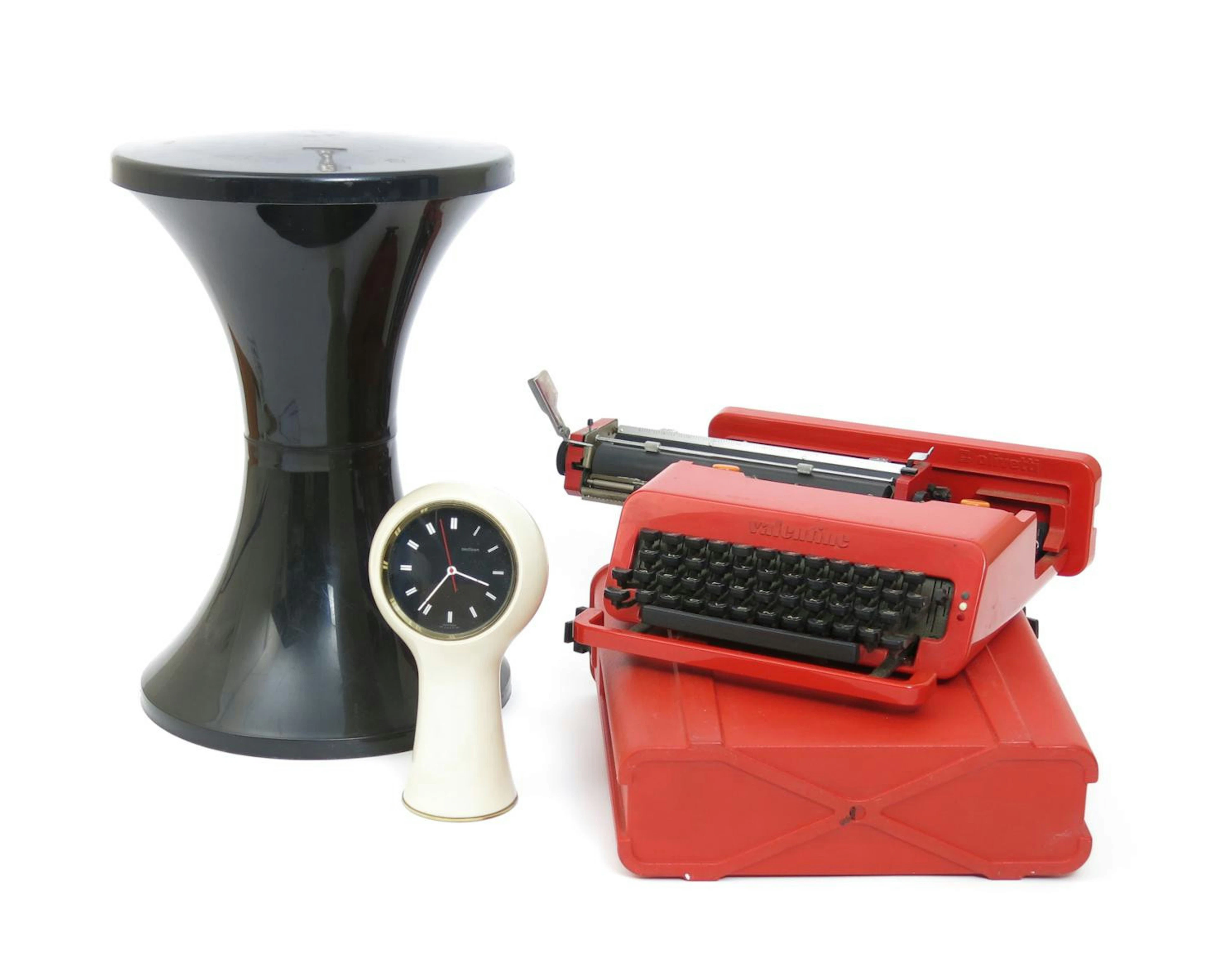An Olivetti Valentine typewriter designed by Ettore Sottsass