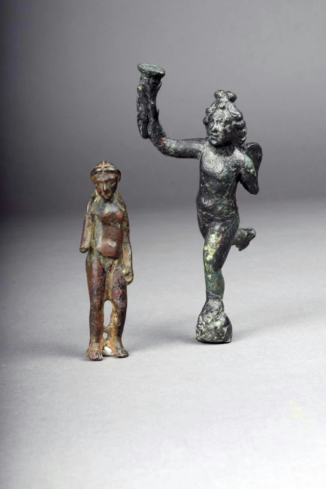 Two Roman bronze figures