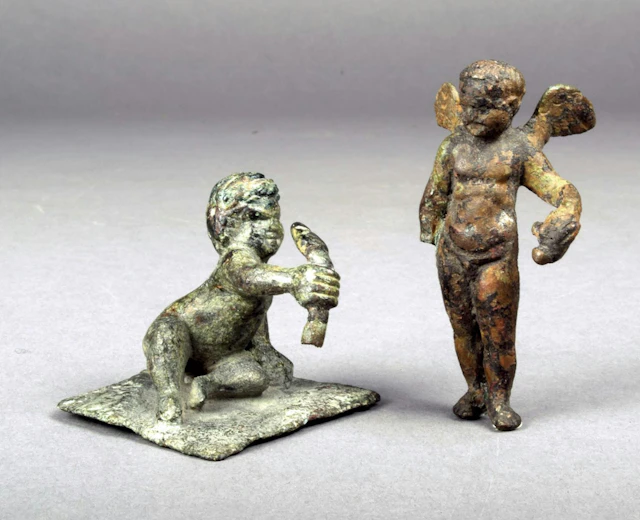 Two Roman bronze figures