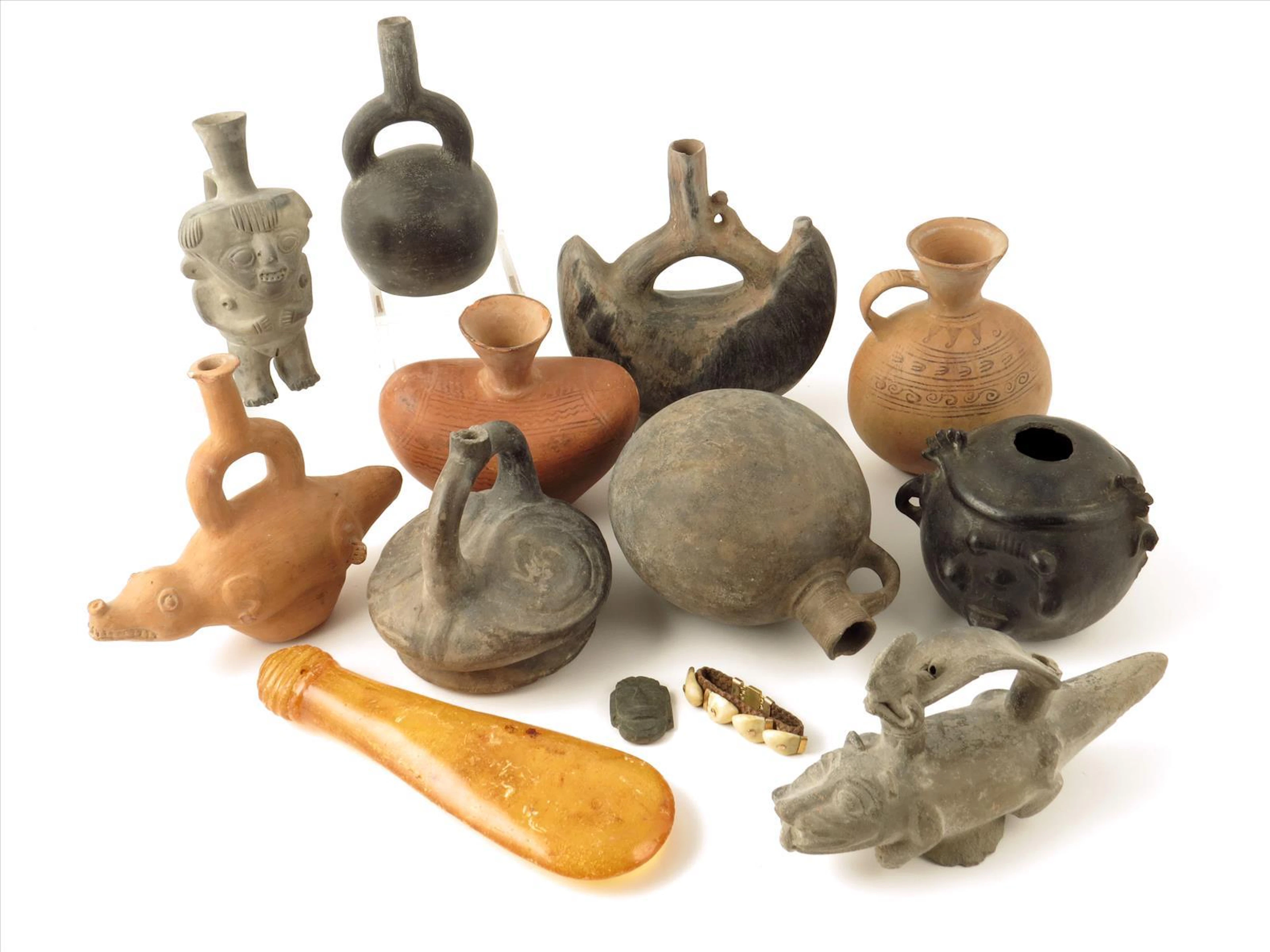 A small collection of Pre Colombian type pottery