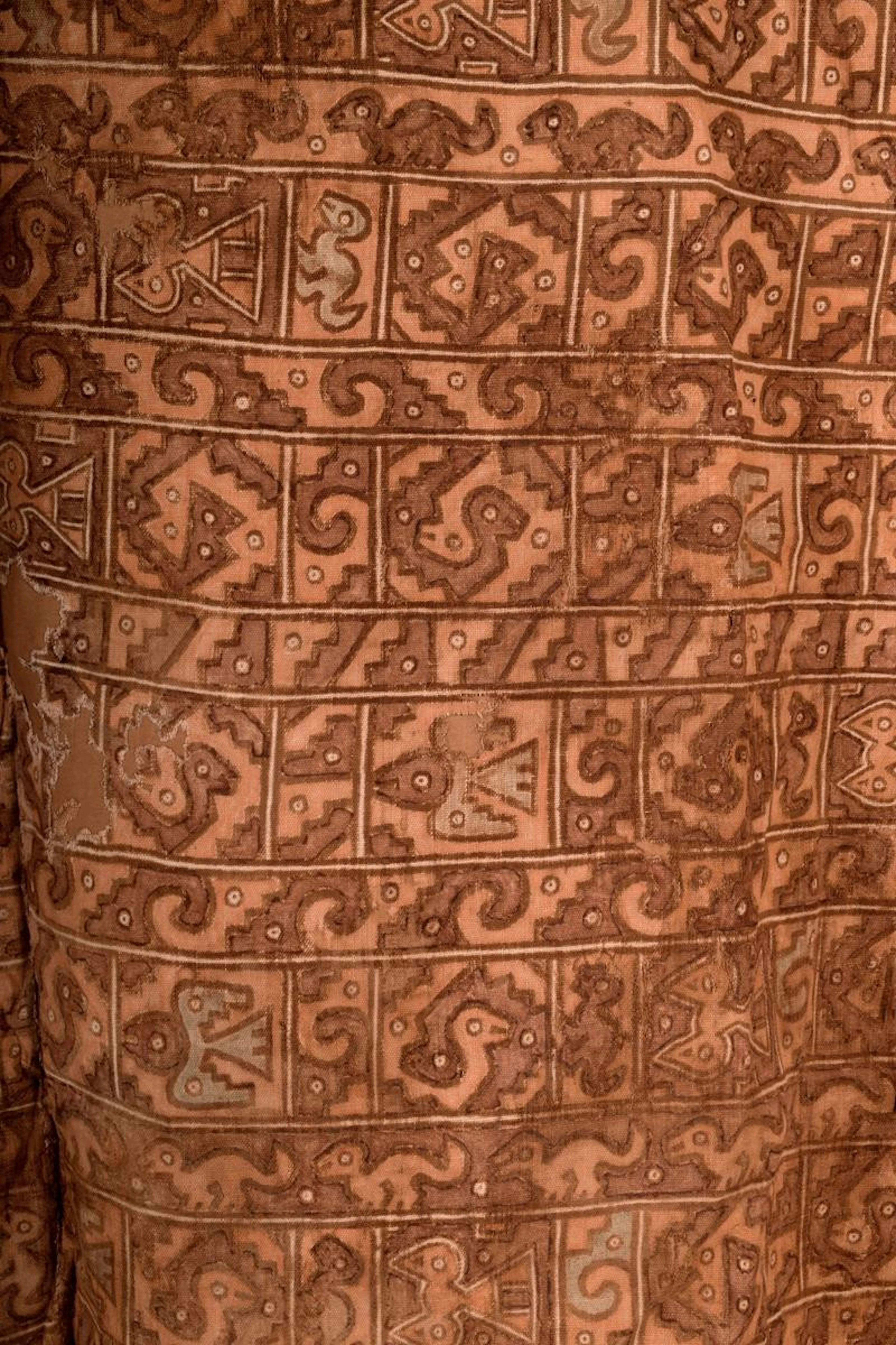 An antique South American handwoven printed cloth