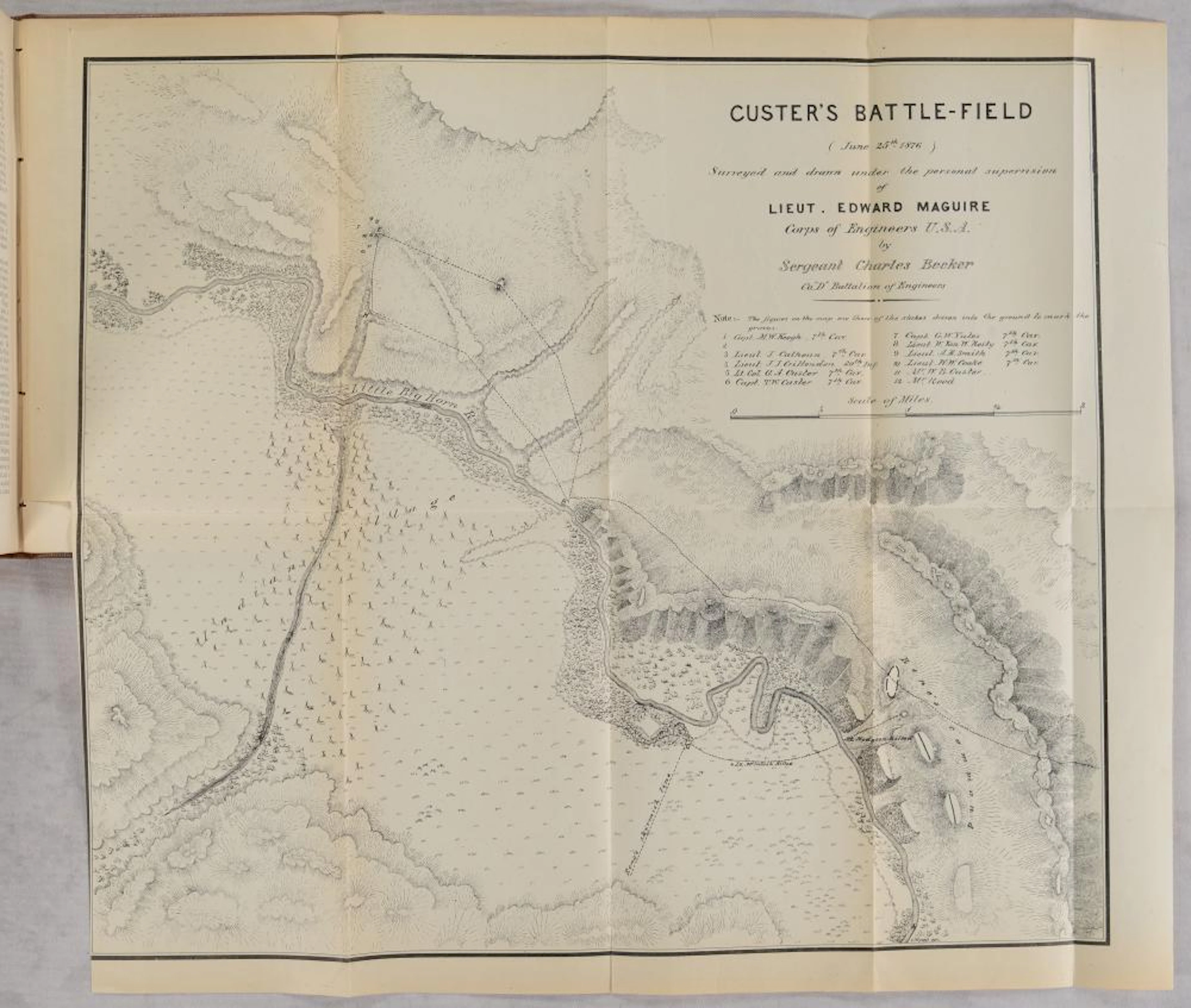 (Map in Book - Montana) [Map in Report] Custer's Battle-Field (June 25th 1876)..