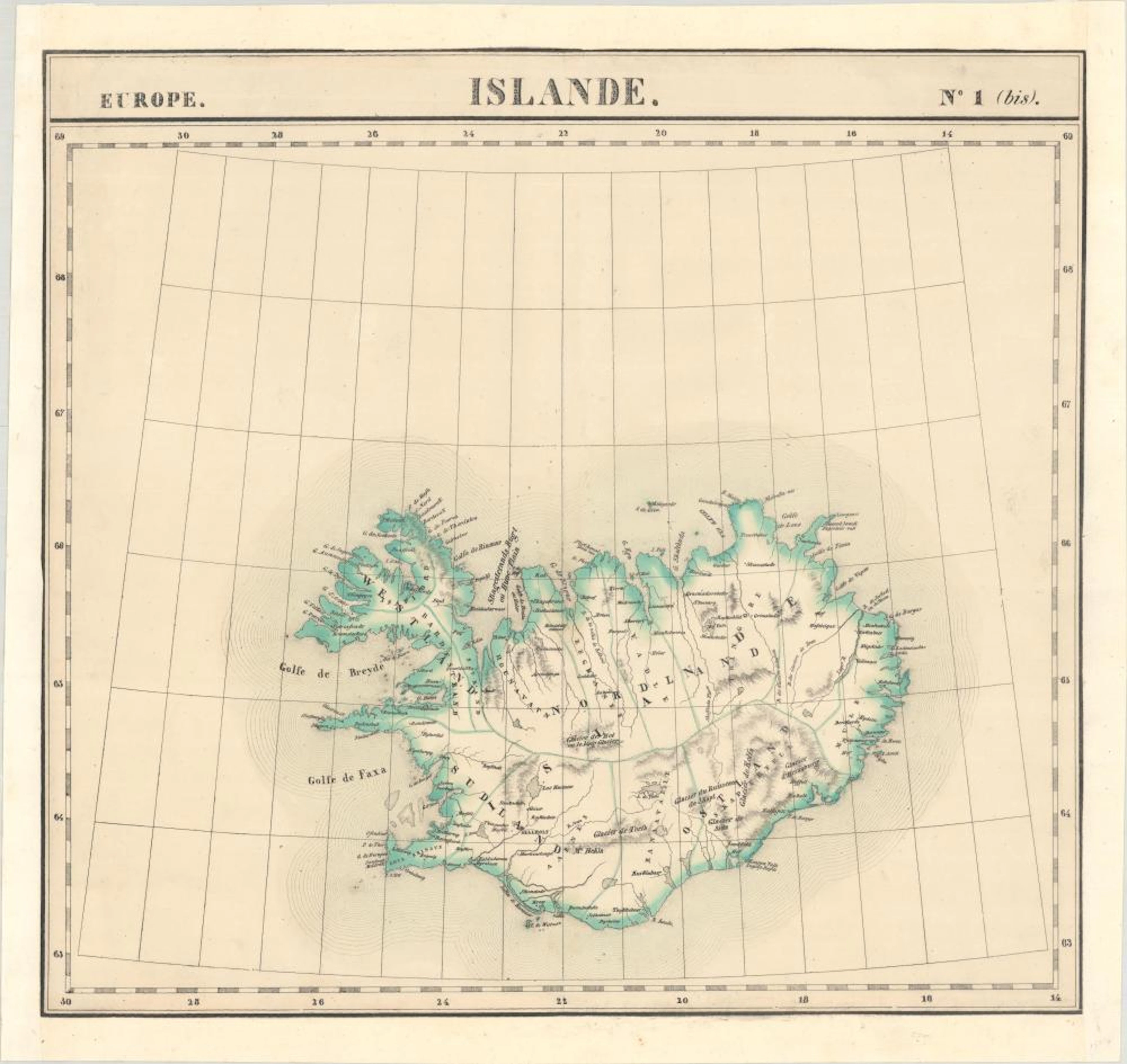 (Map - Iceland) Europe. Islande. No 1 (bis)