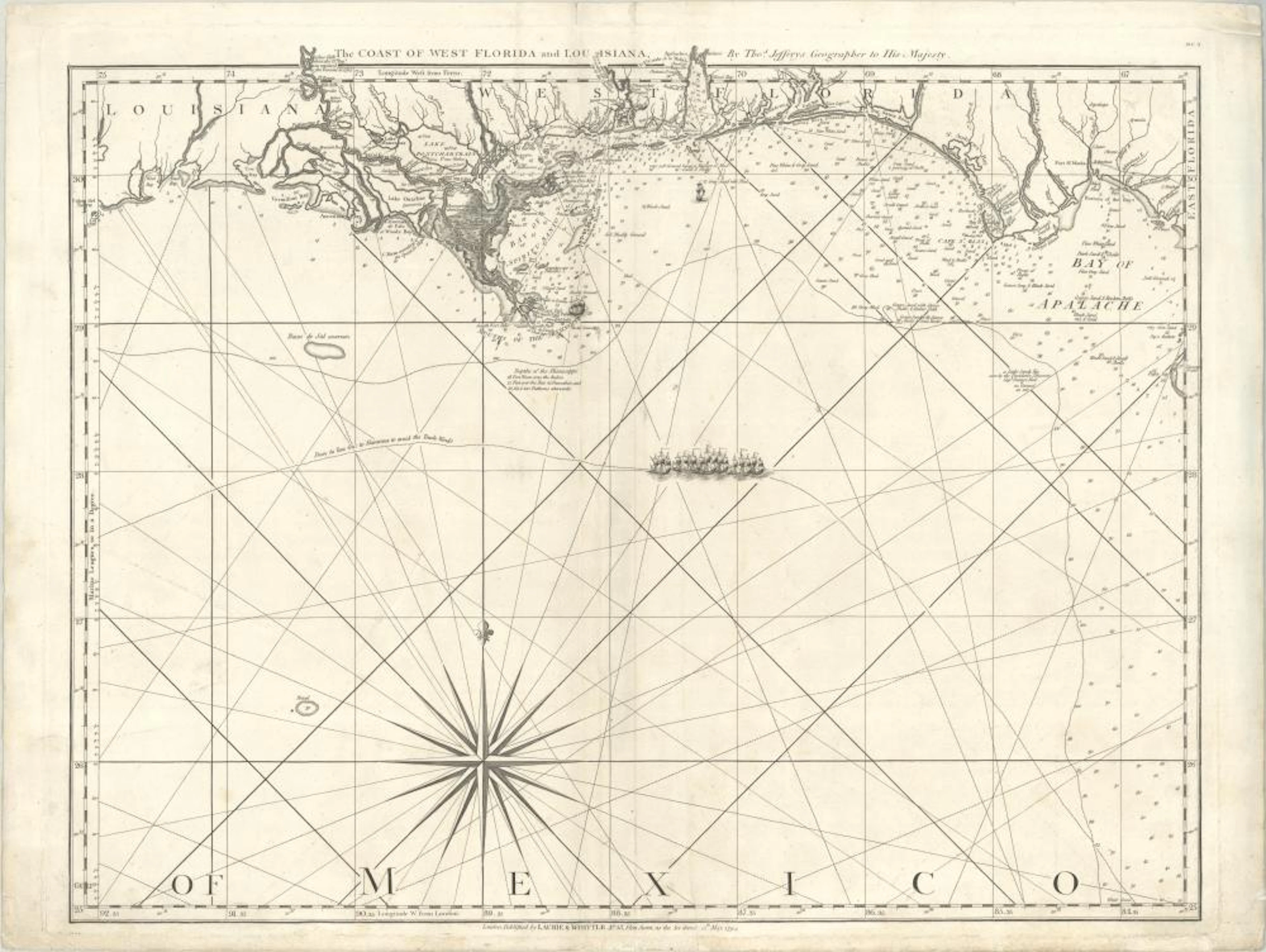 (Map - Gulf of Mexico) The Coast of West Florida and Louisiana