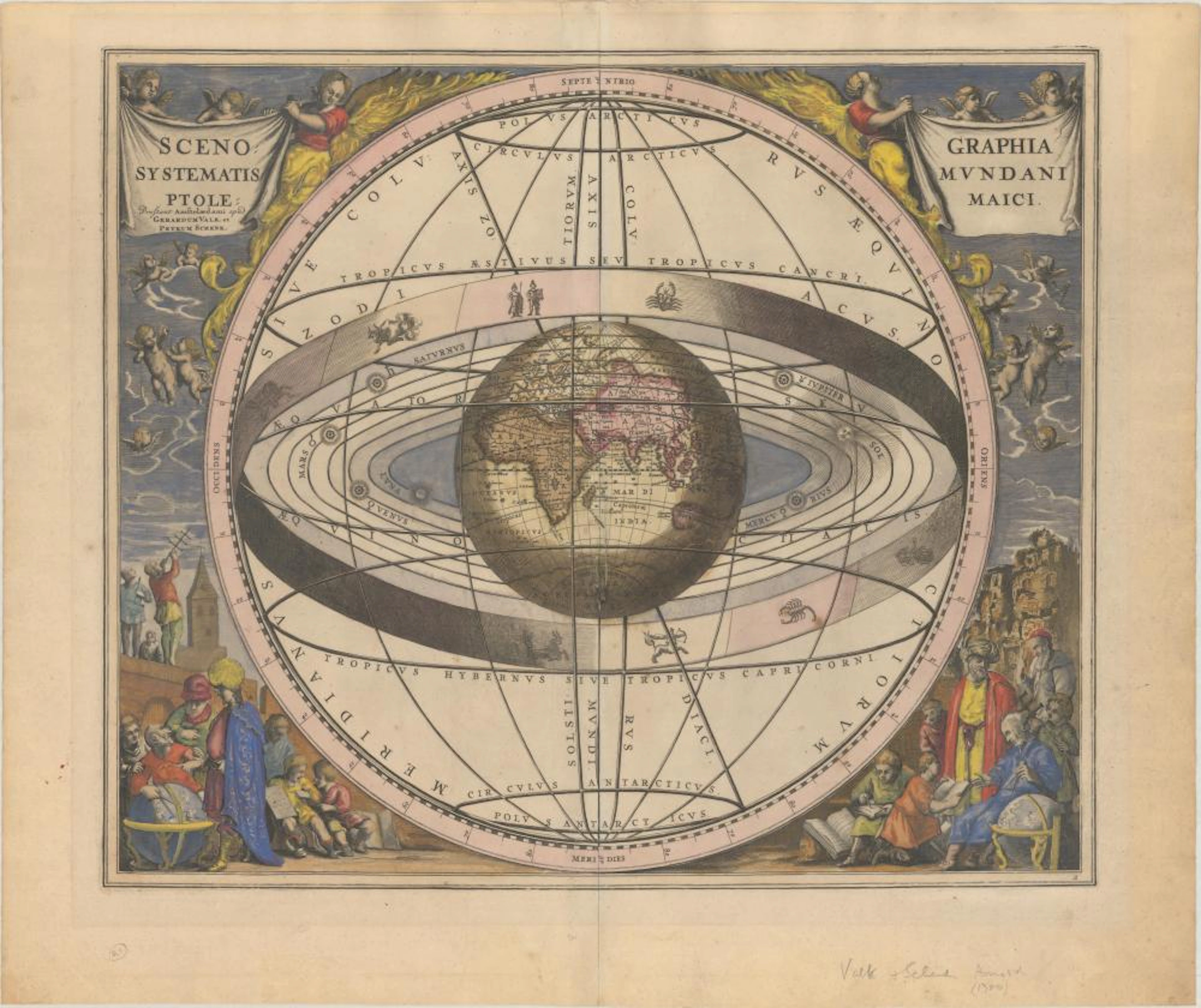 (Map - Solar System) Scenographia Systematis Mundani Ptolemaici
