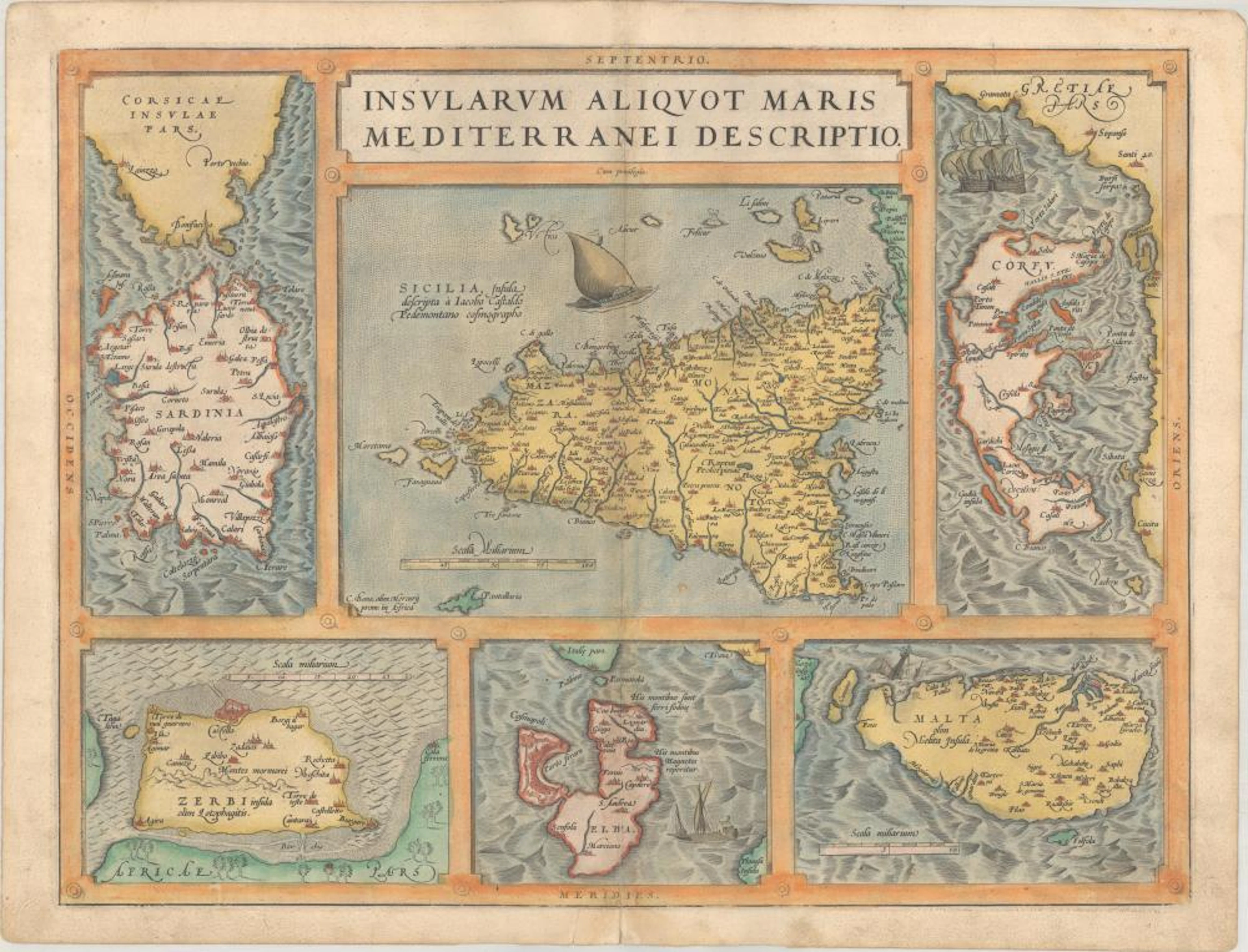(Map - Mediterranean Islands) Insularum Aliquot Maris Mediterranei Descriptio