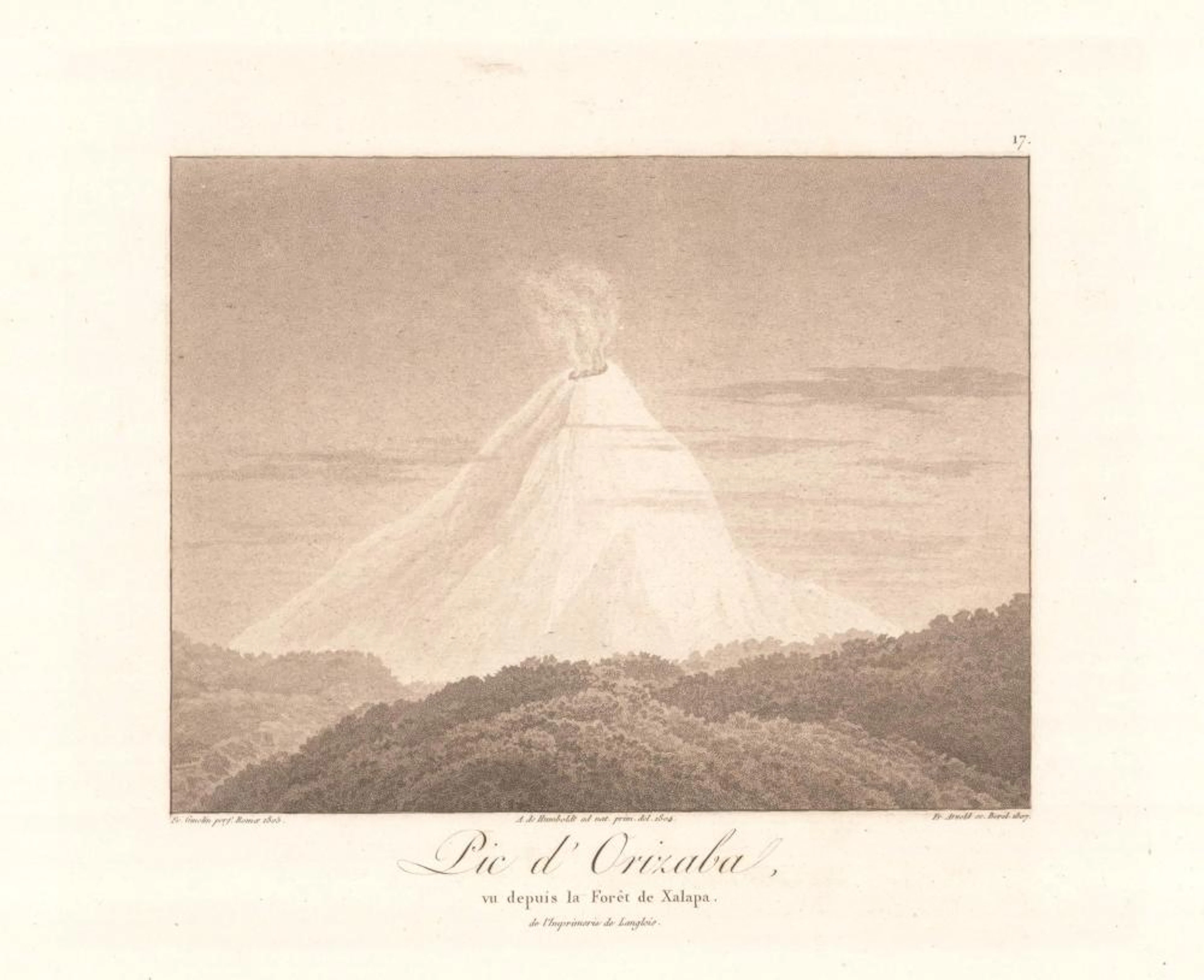 (Map - Pico de Orizaba, Mexico) Pic d'Orizaba Vu Depuis la Foret de Xalapa