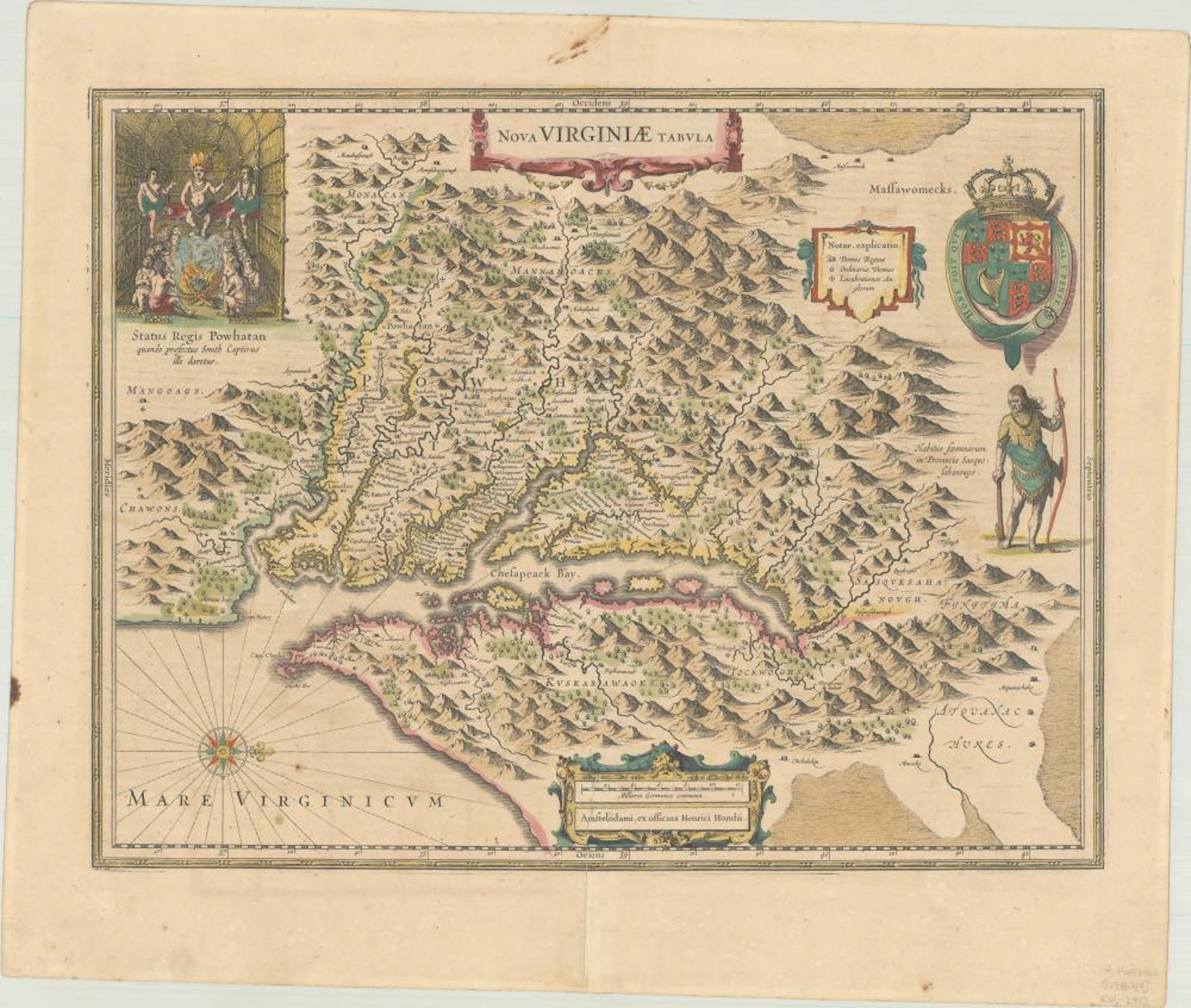 (Map - Colonial Mid-Atlantic United States) Nova Virginiae Tabula