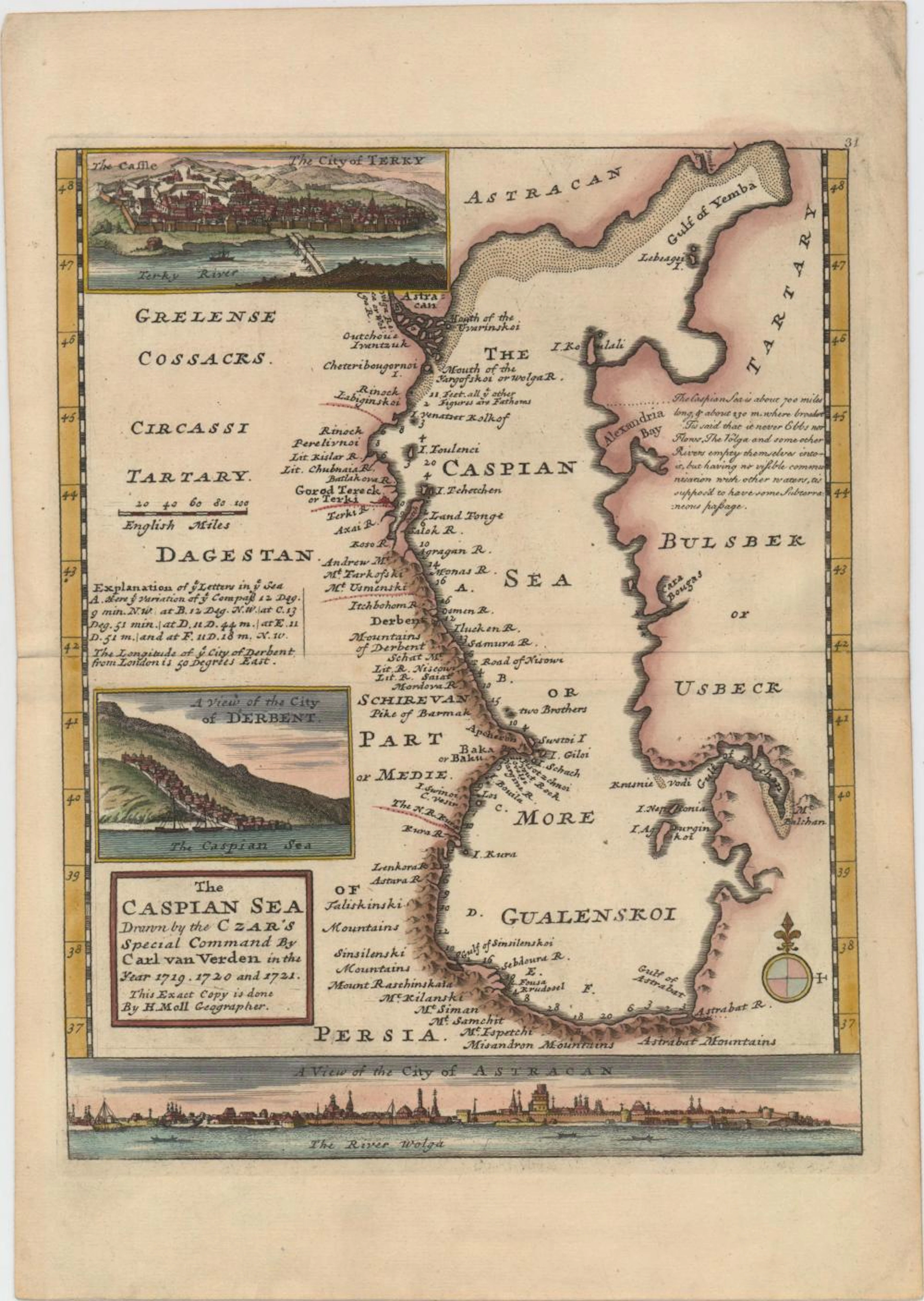 (Map - Caspian Sea) The Caspian Sea Drawn by the Czar's...