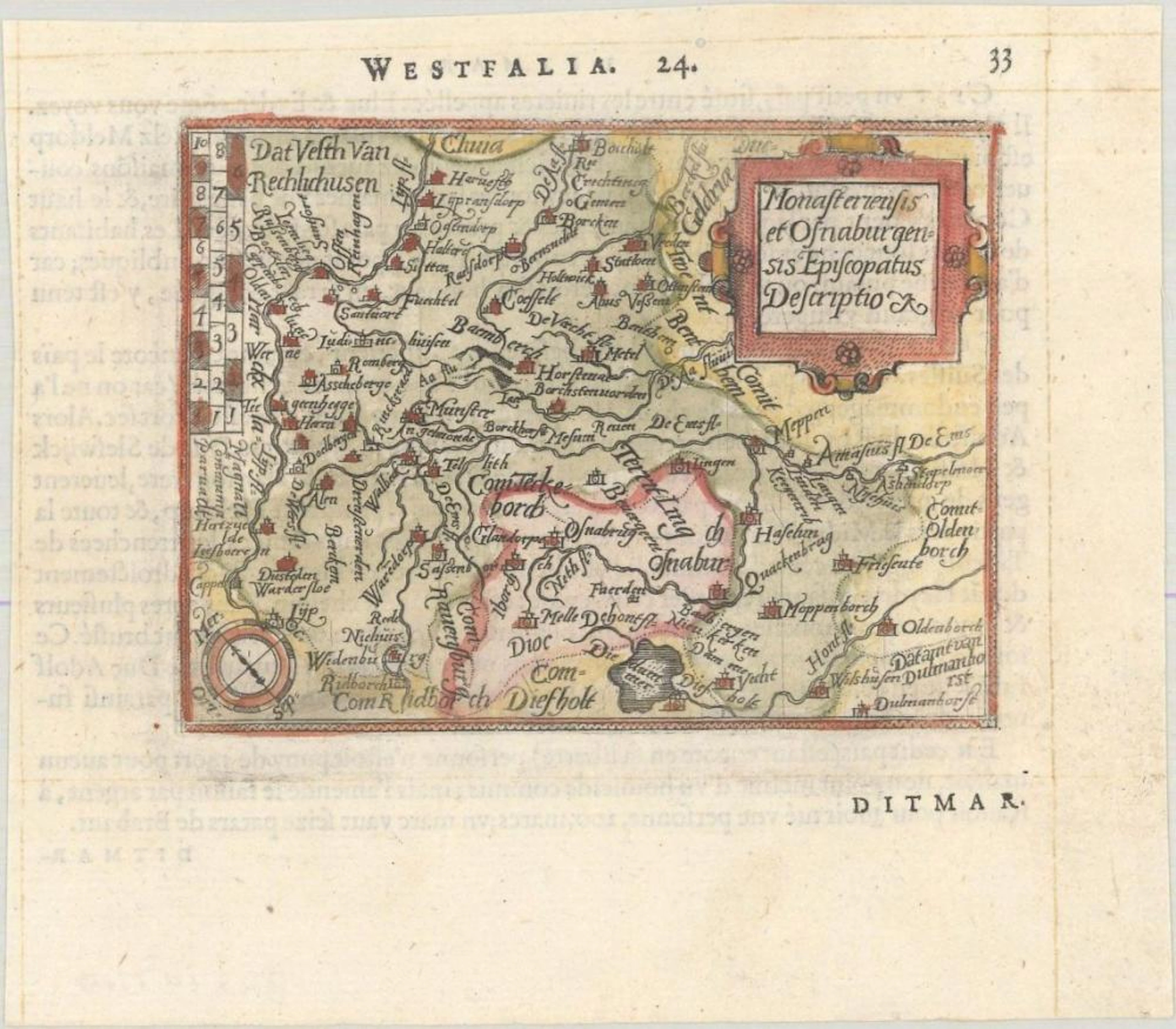 (Map - Western Germany) Monasteriensis et Osnaburgensis Episcopatus Descriptio
