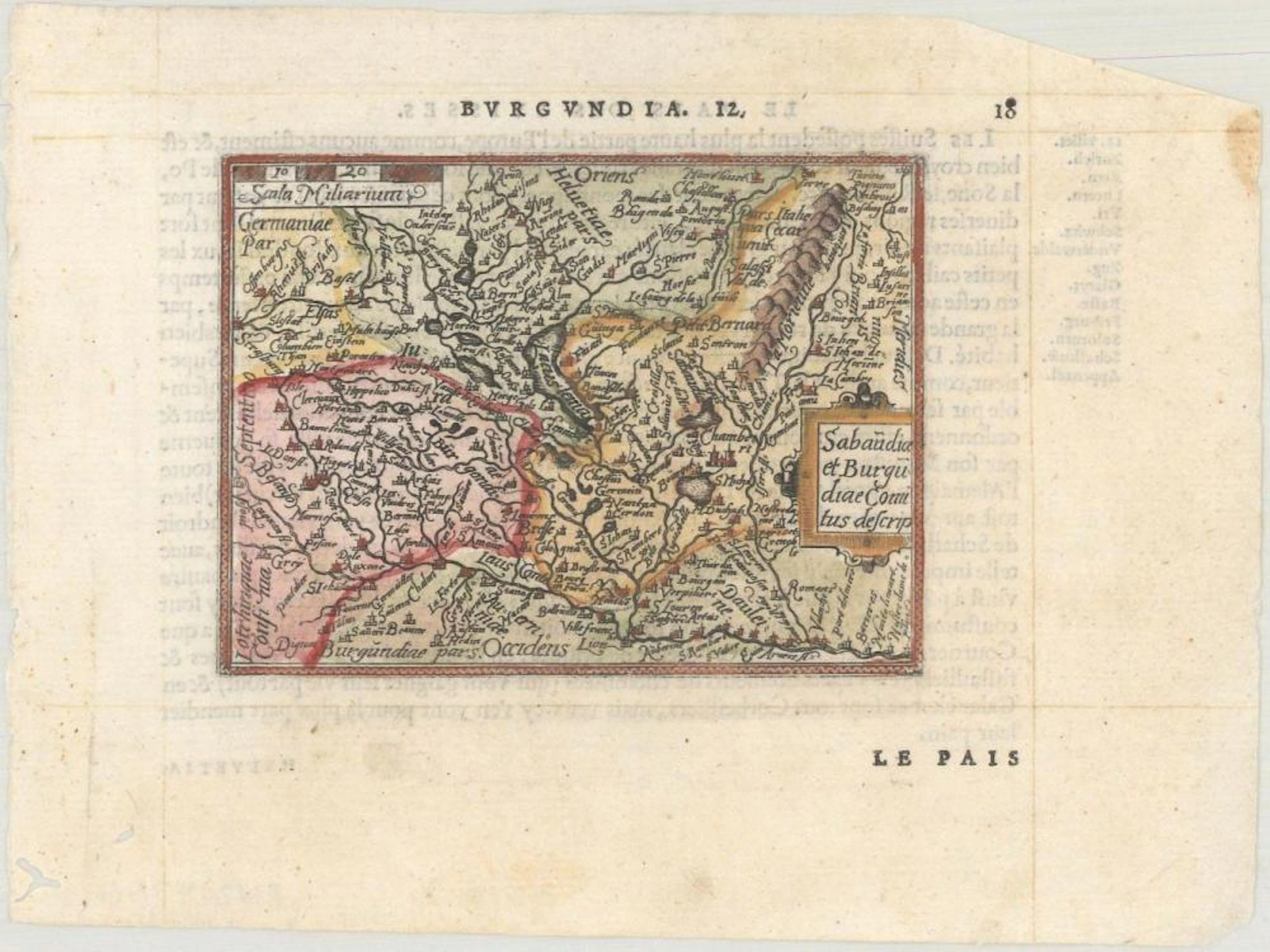 (Map - Eastern France & Western Switzerland) Sabaudiae et...