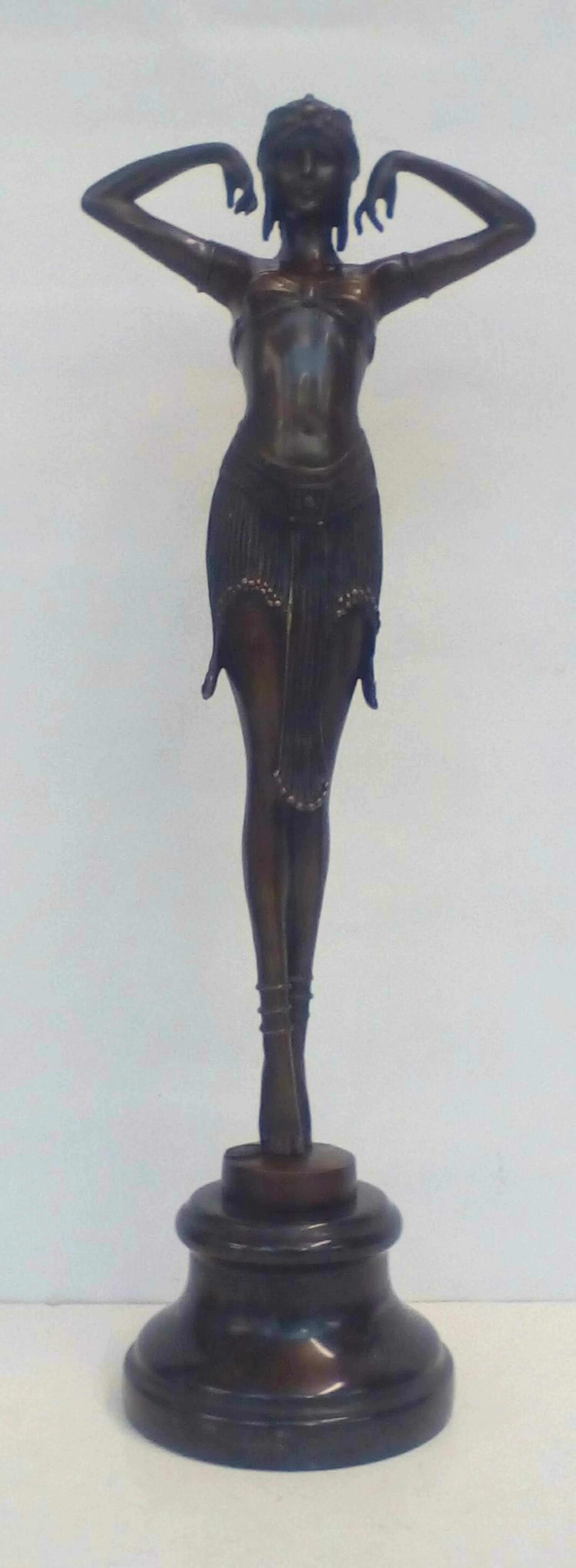Art Deco Style Bronze Figure on a Marble Base