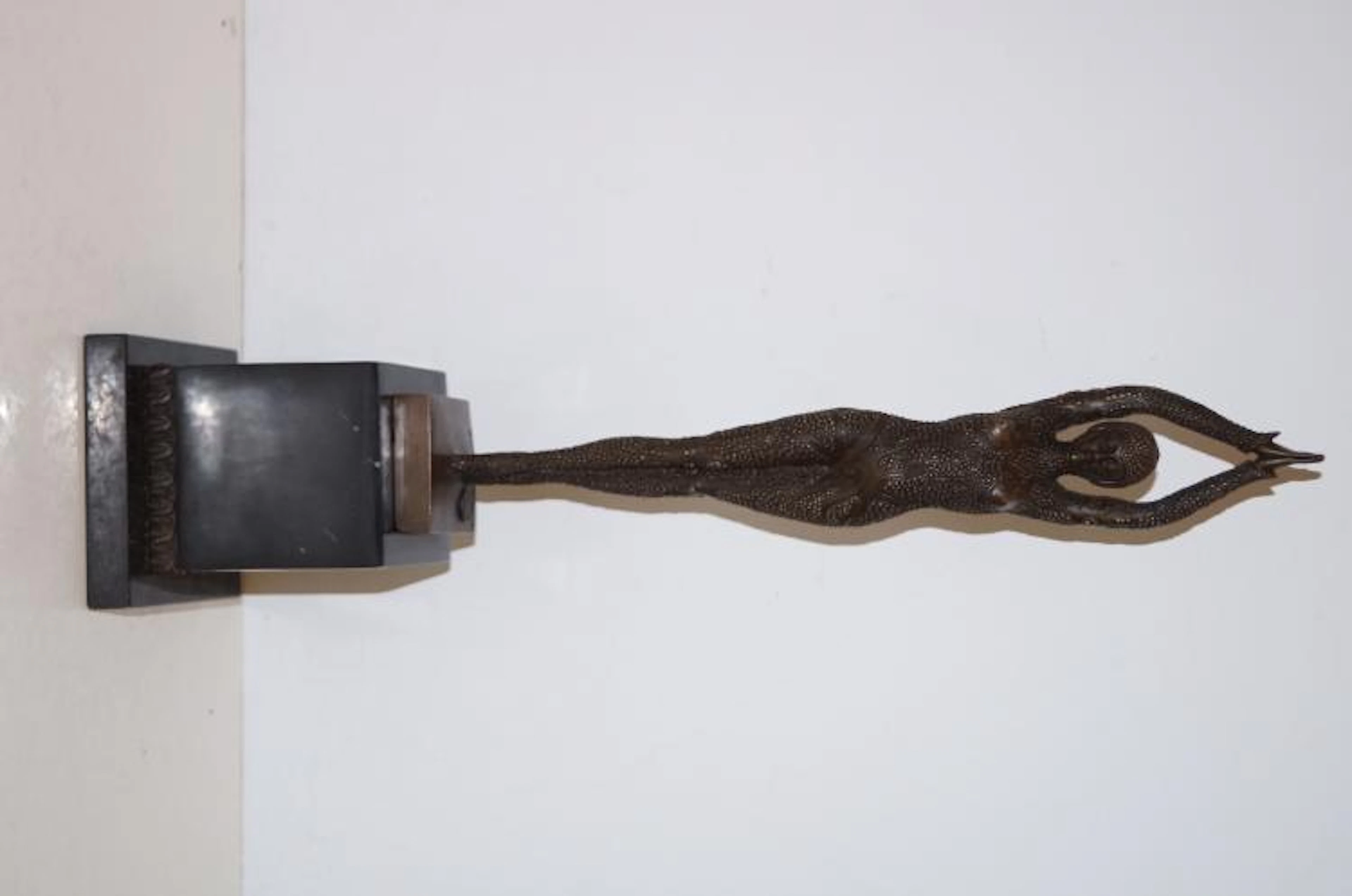 Bronze art deco style figure on a marble base