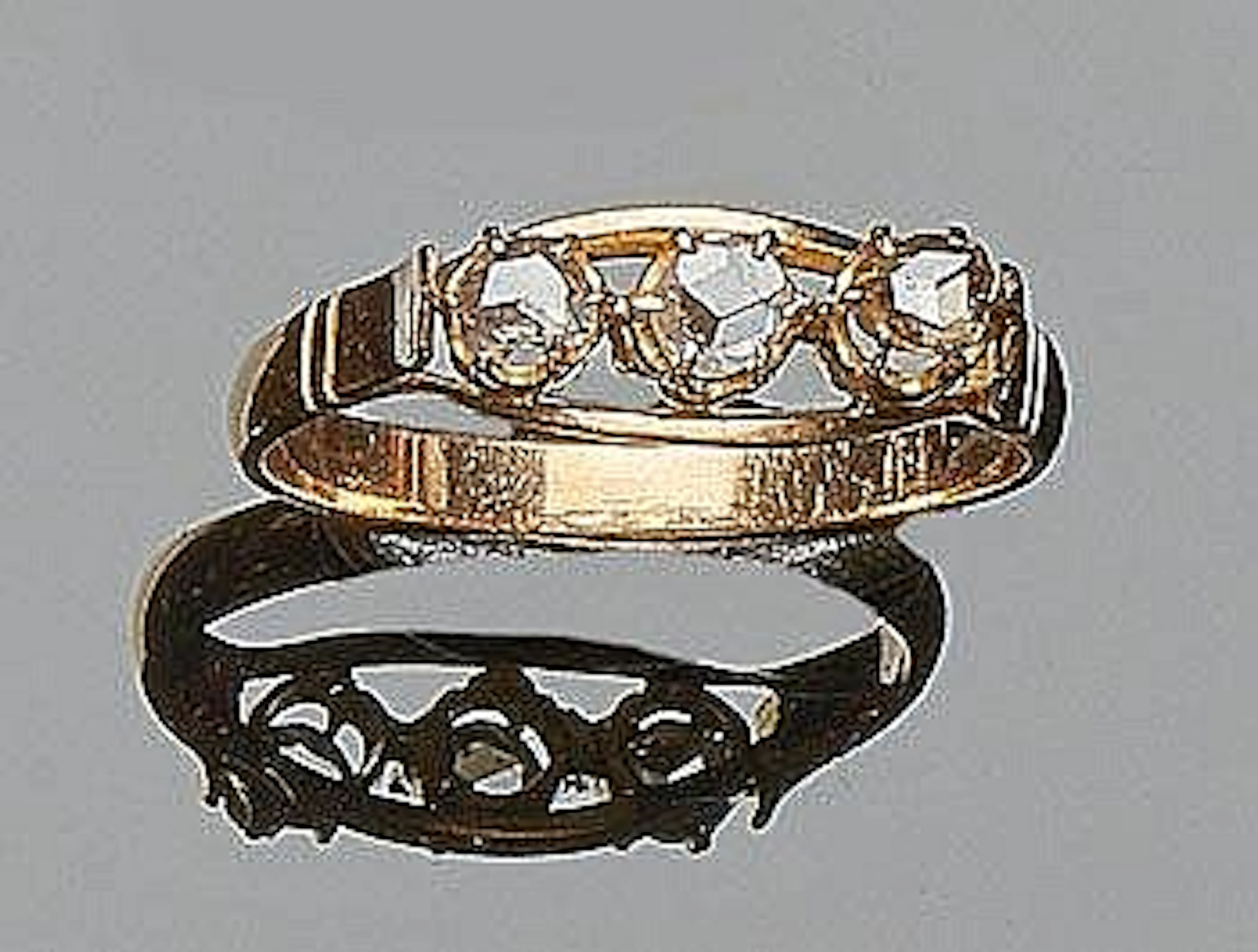Anillo tresillo vintage