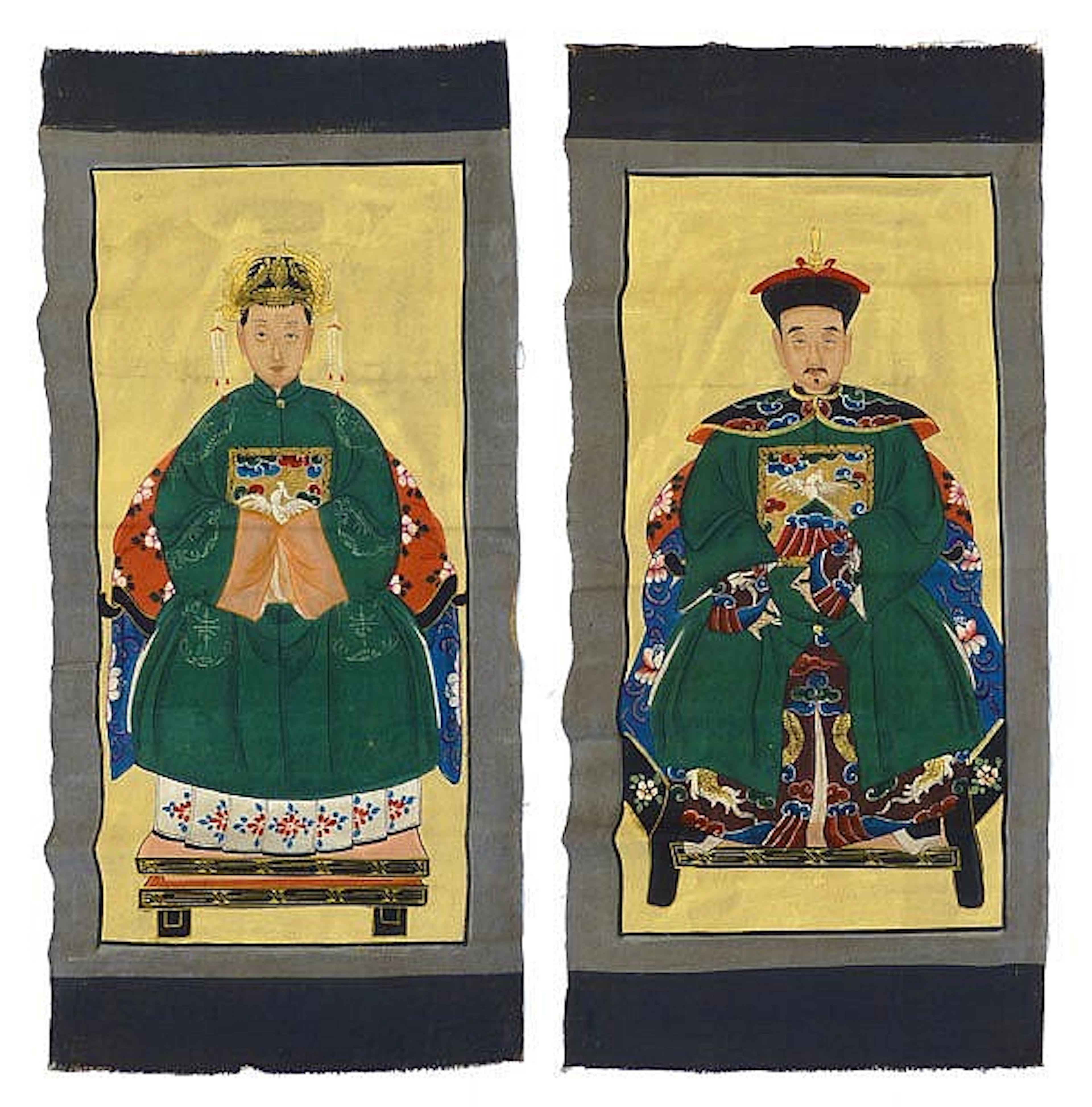 A PAIR OF ANTIQUE PAINTINGS