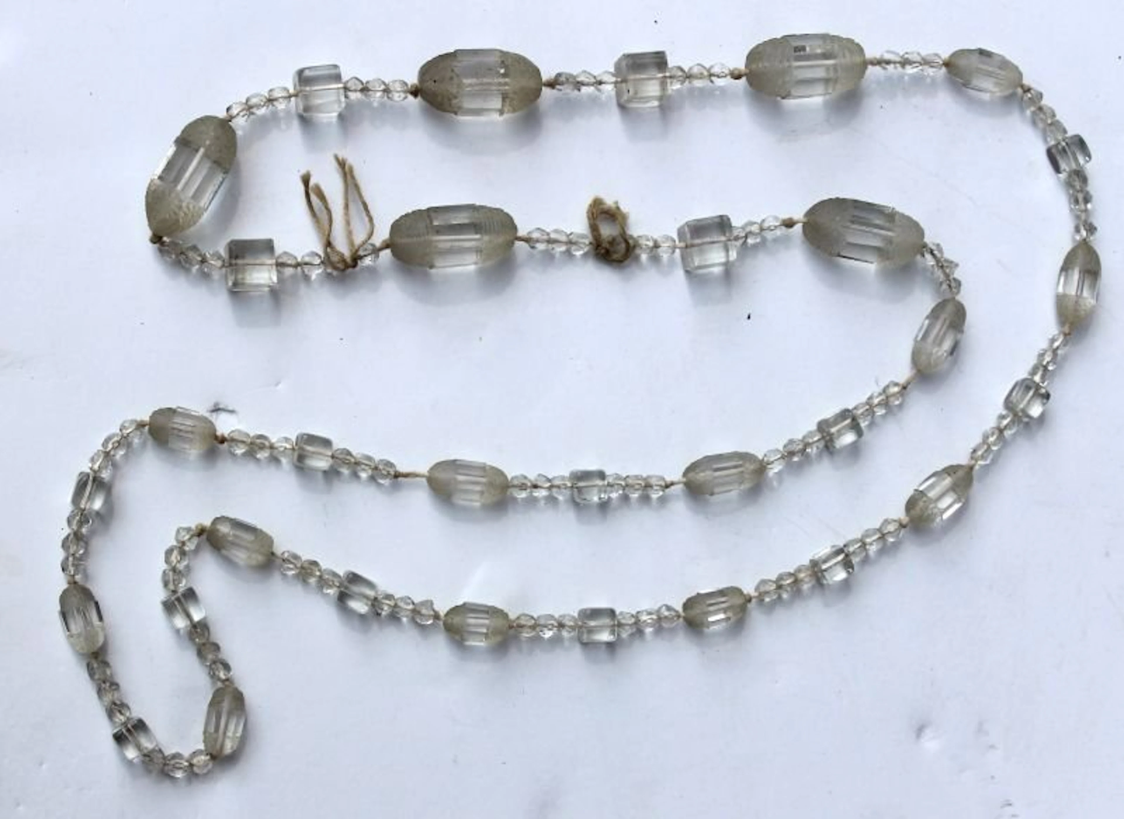 possibly Lalique clear/frosted glass necklace