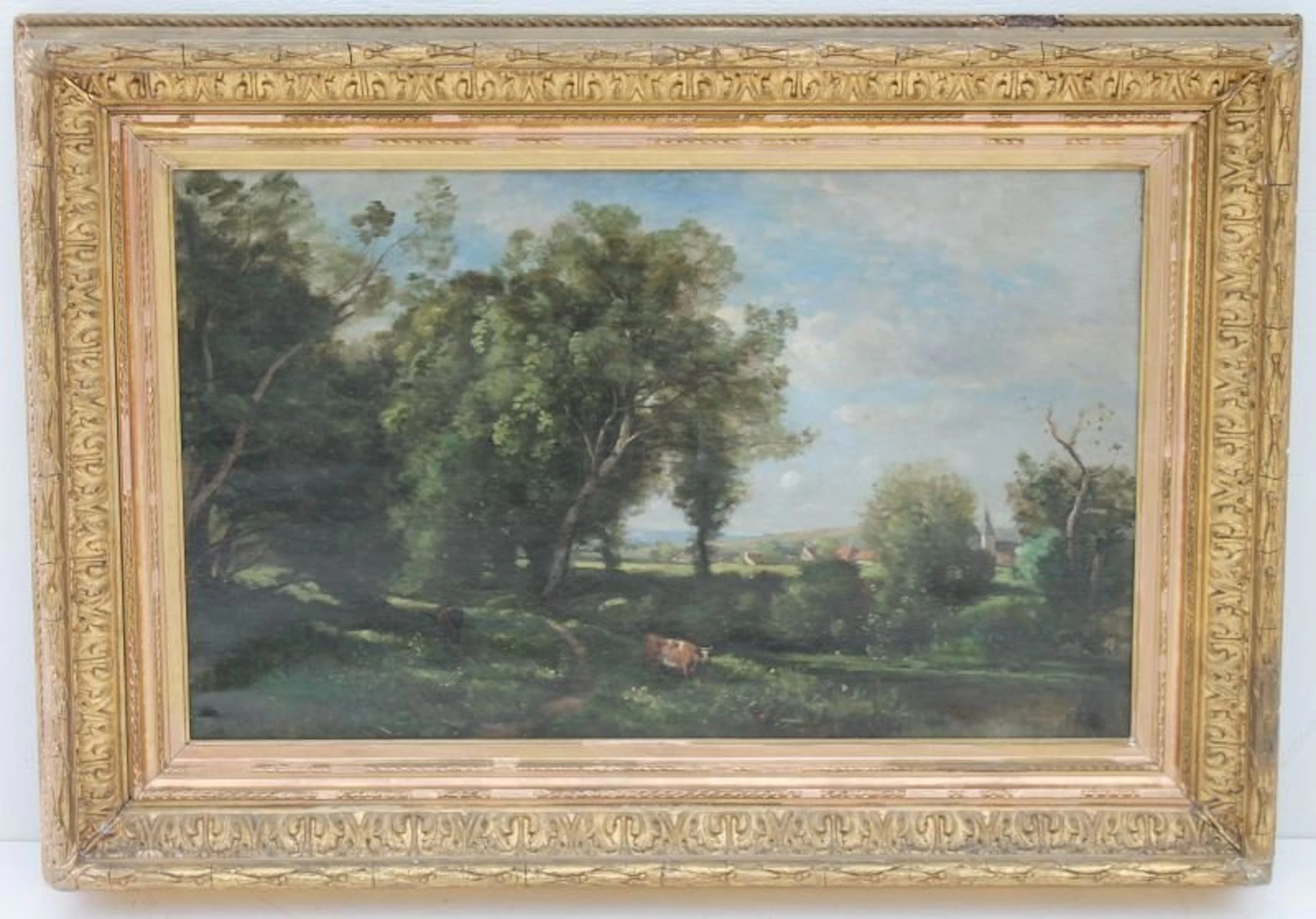 Achille Oudinot (French 1820-1891) 20 1/2" x 33 1/2" o/