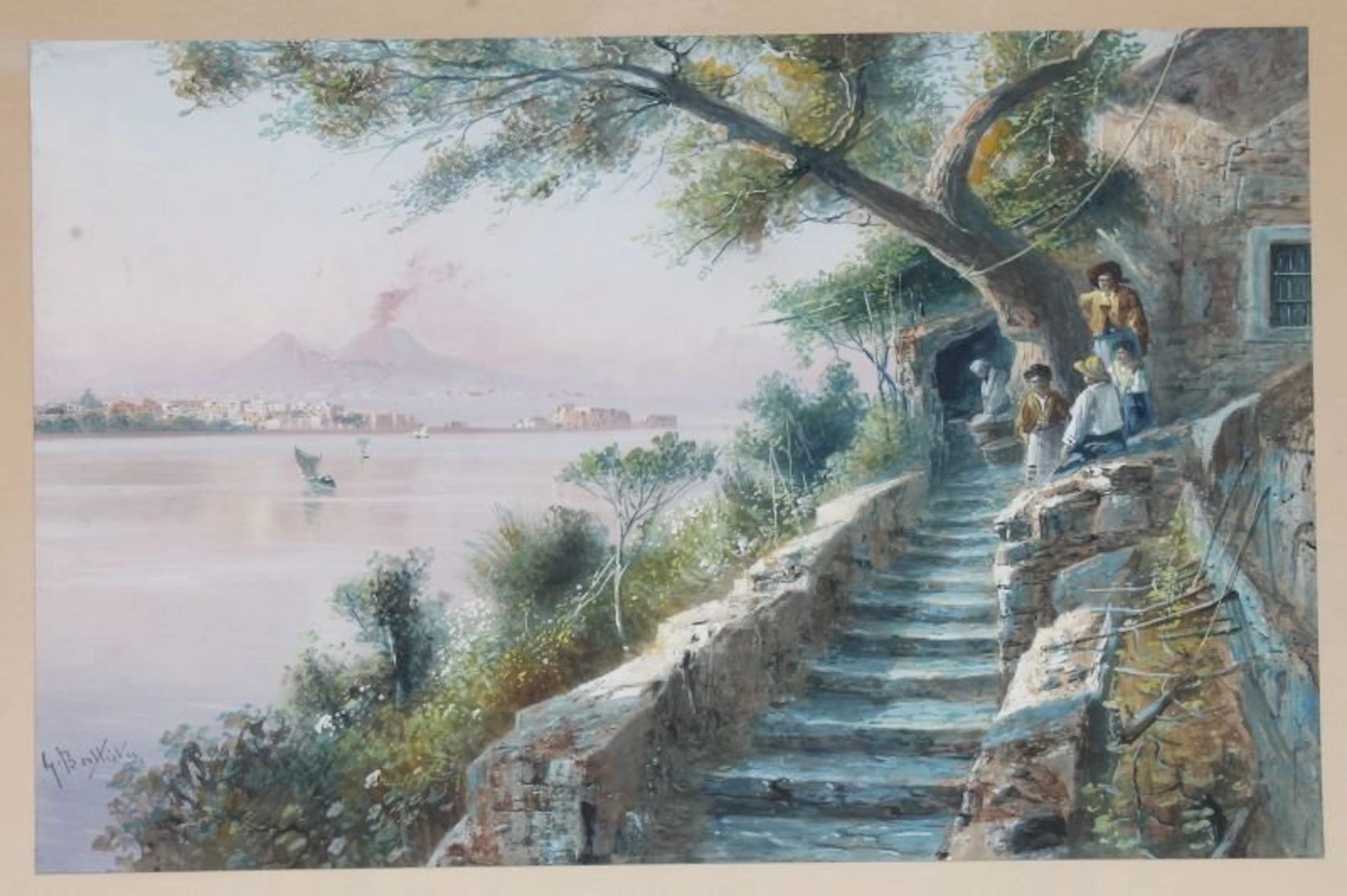 Fine Giovanni Battista (1860-1925 Italian ) 13 3/4" x