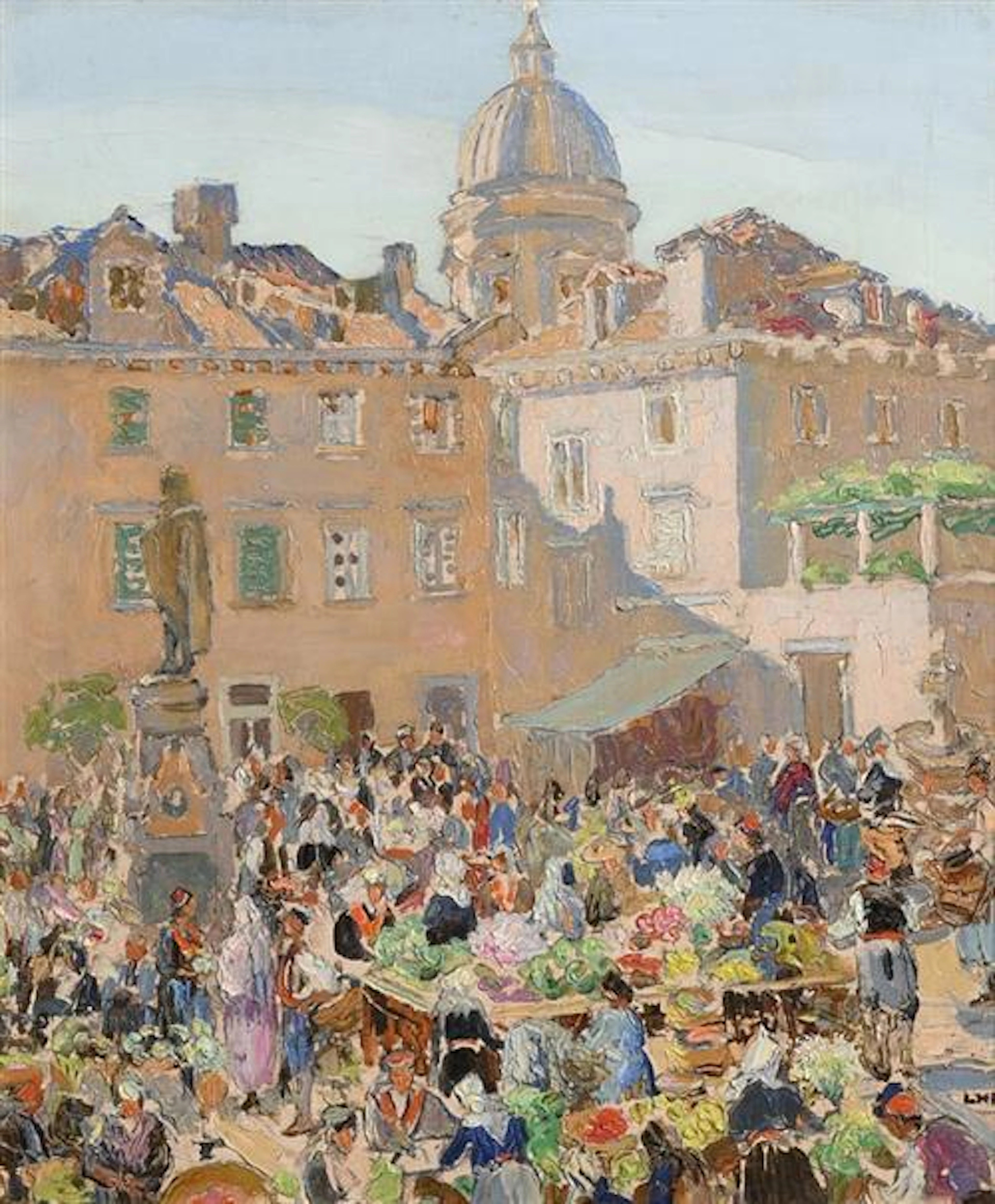 Letitia Marion Hamilton RHA (1875-1964) The Flower Market, Dubrovnik