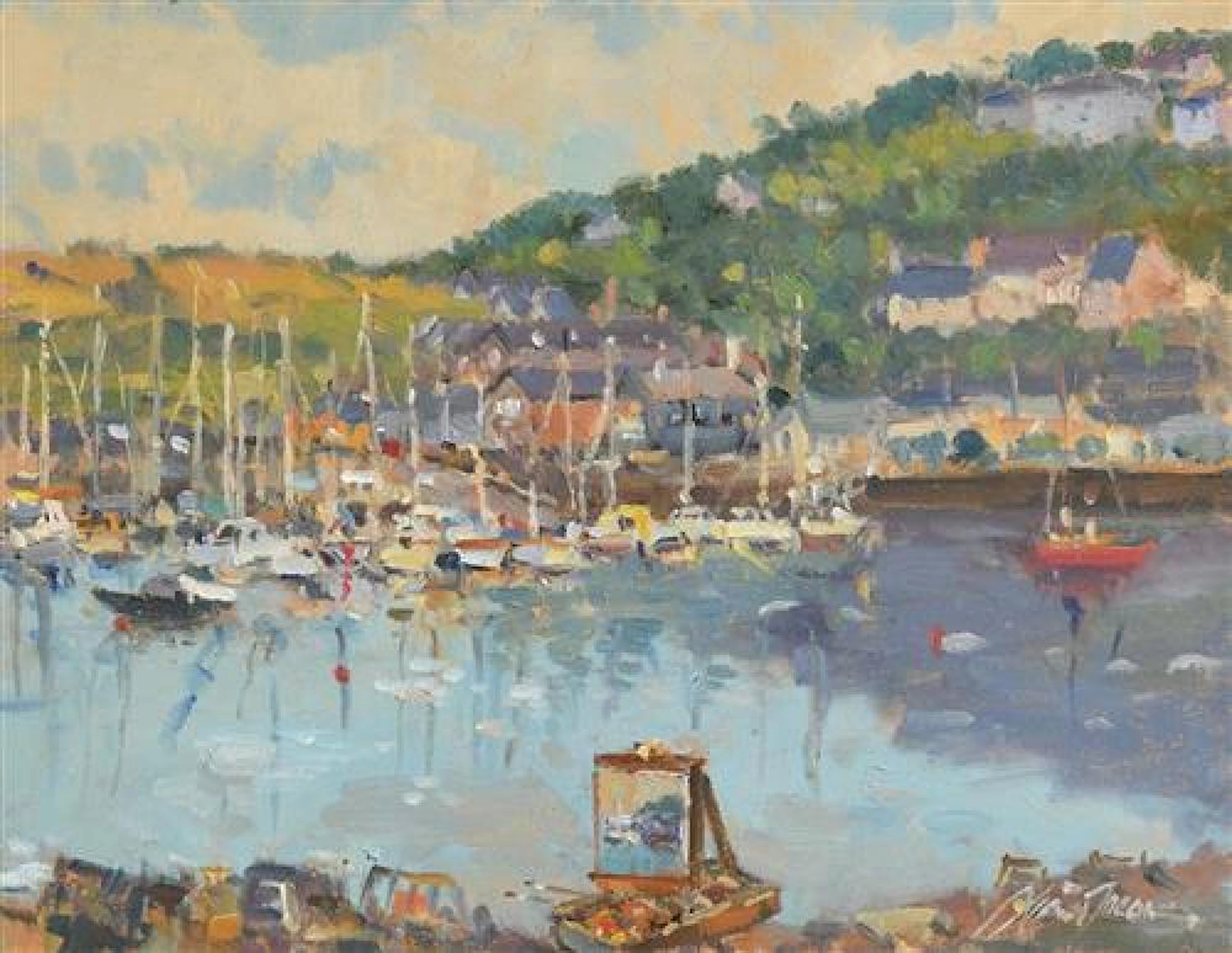 Liam Treacy RHA (1934-2005) Kinsale with Easel