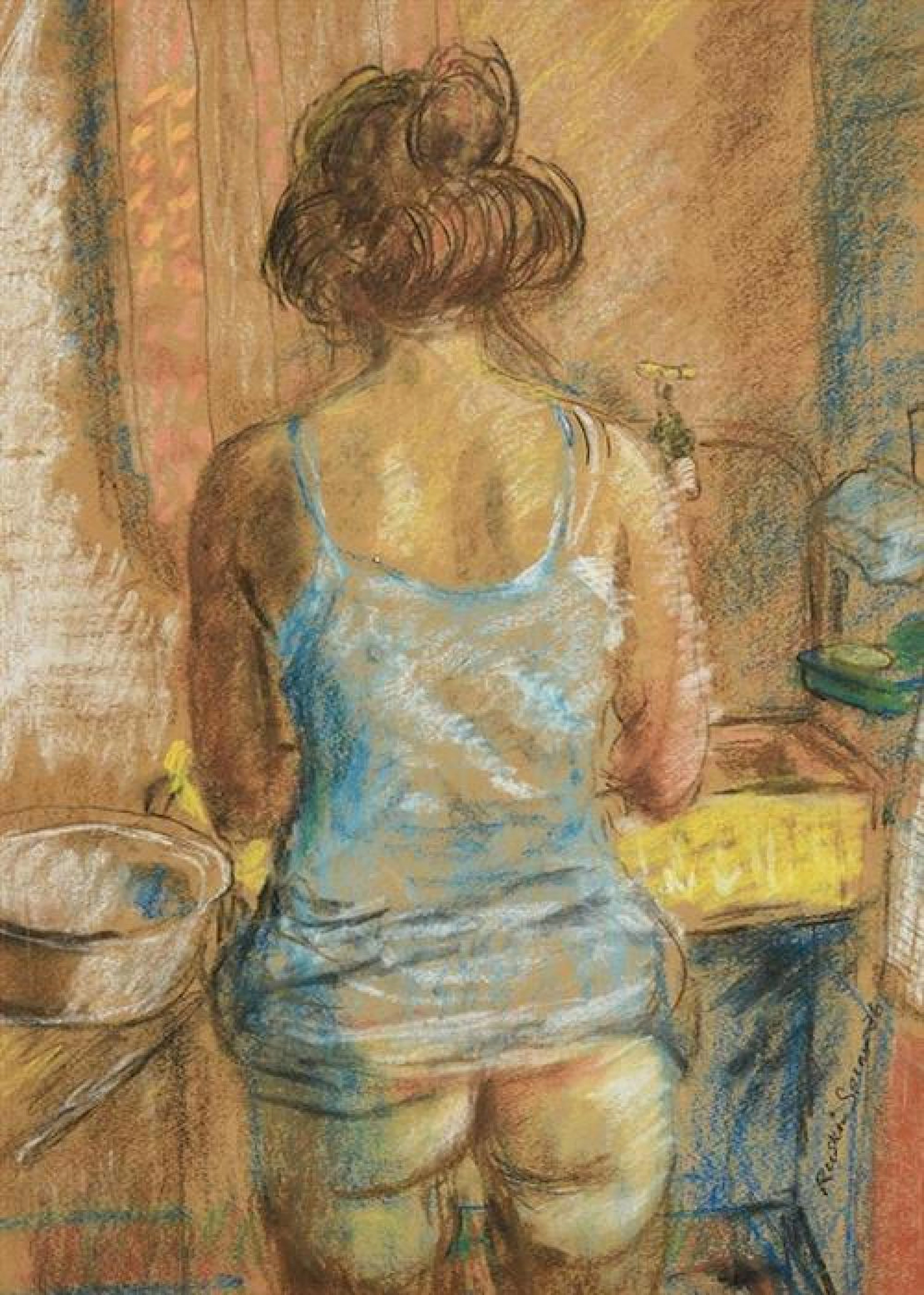 Ruskin Spear (1911-1990) British Model at Wash Basin (1936)