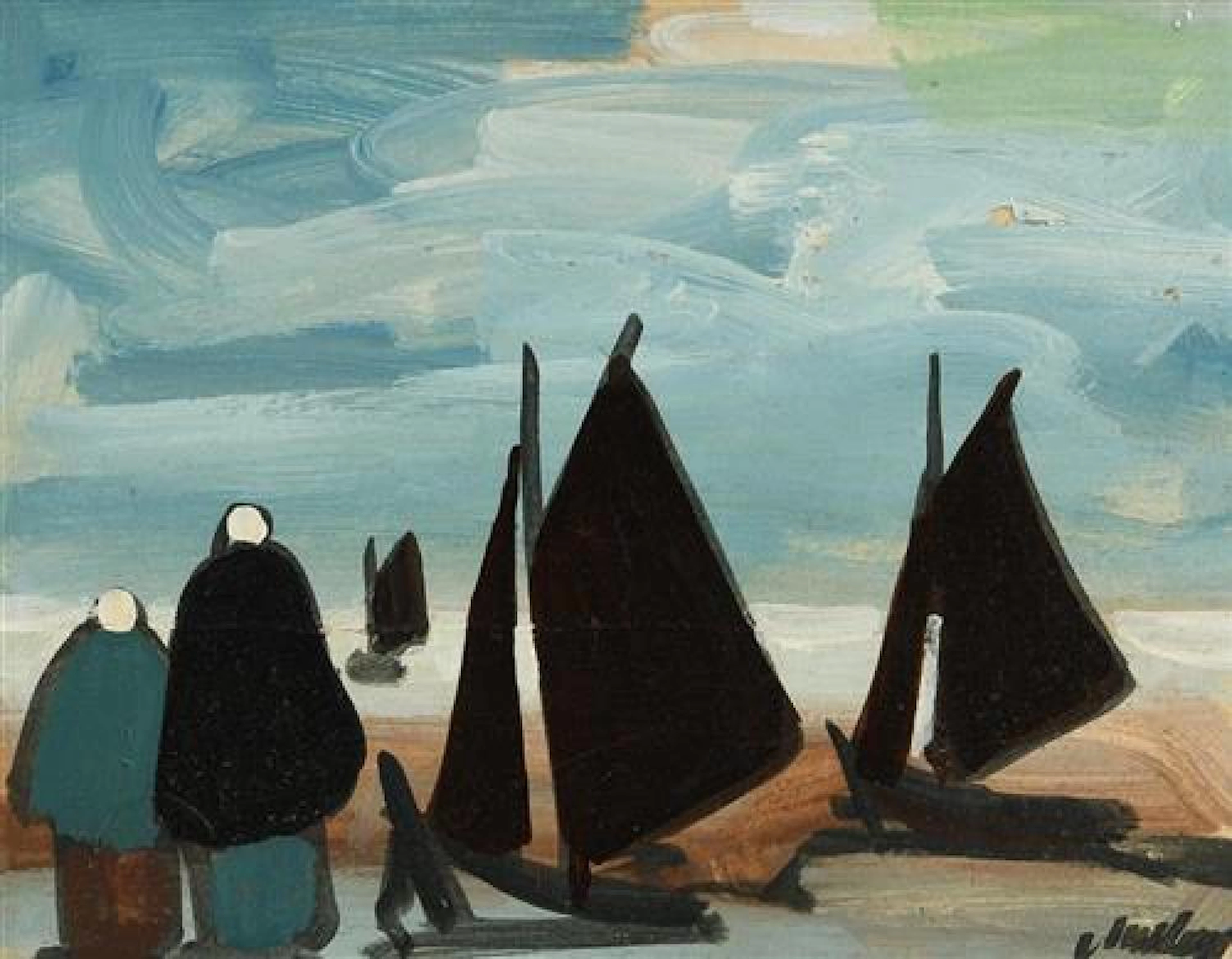 Markey Robinson (1918-1999) Shawlies by the Shore