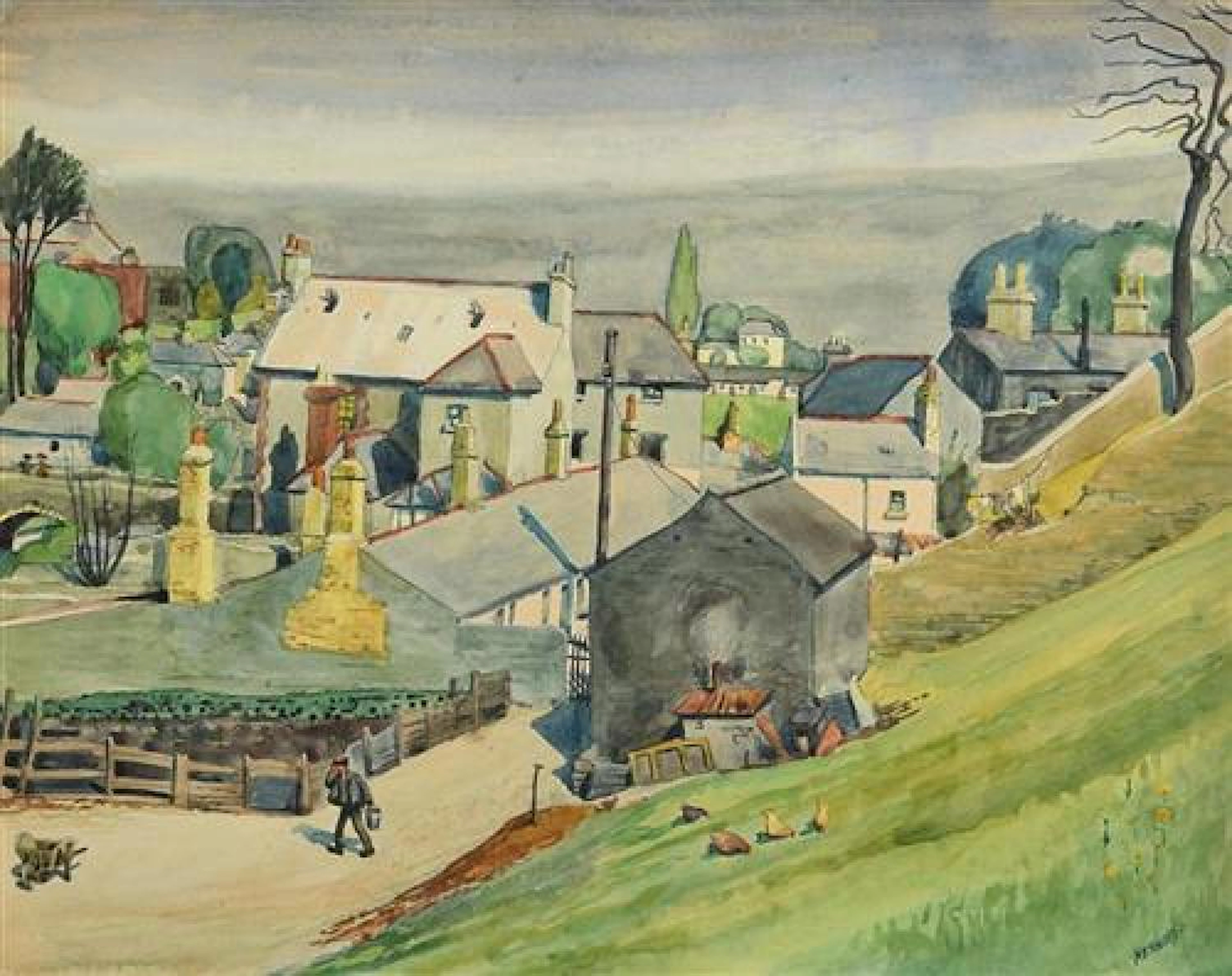 Harry Aaron Kernoff RHA (1900-1974) Old Village Milltown, Dublin (1935)