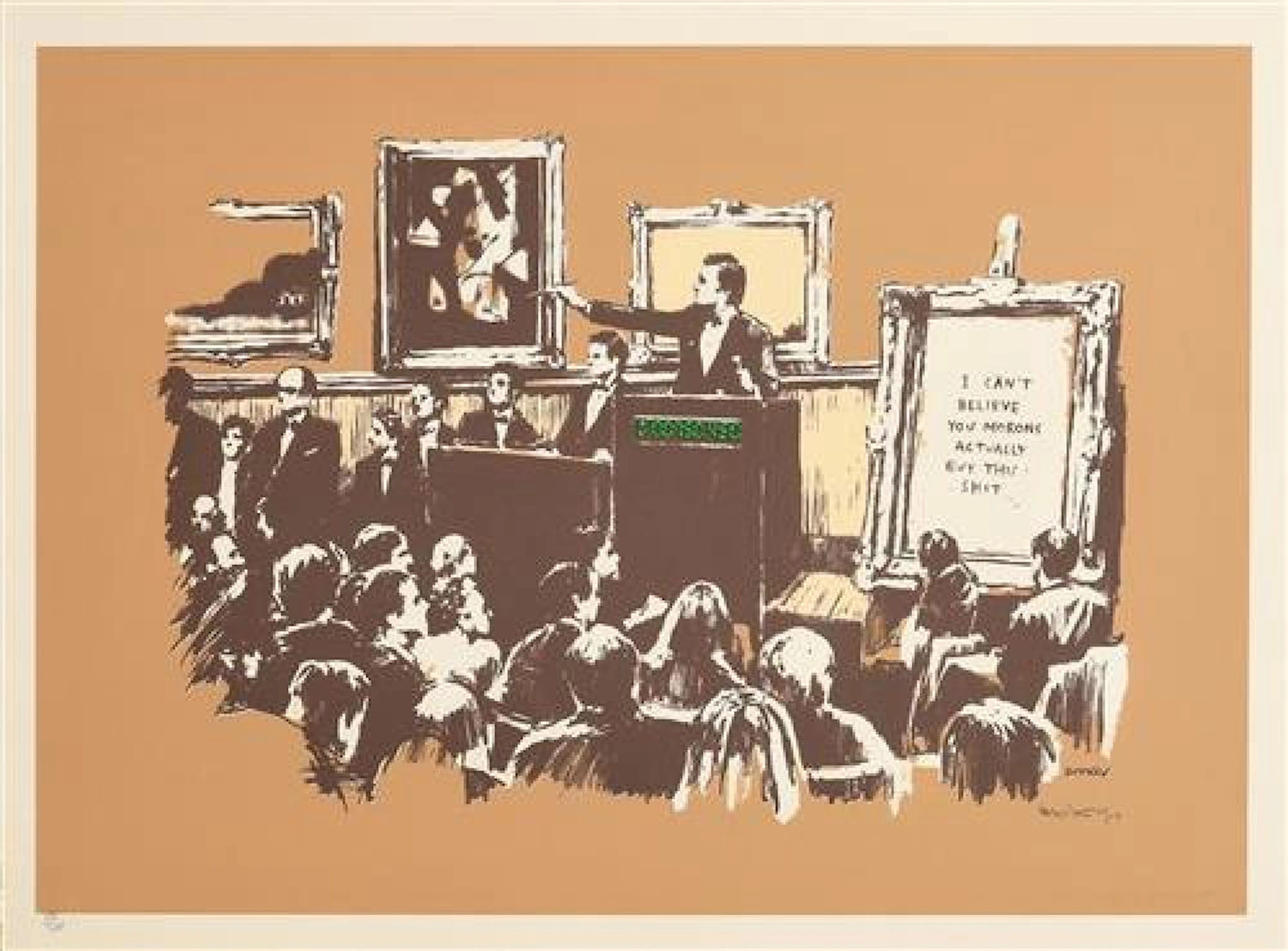 Banksy (1974) Morons (Sepia), 2007