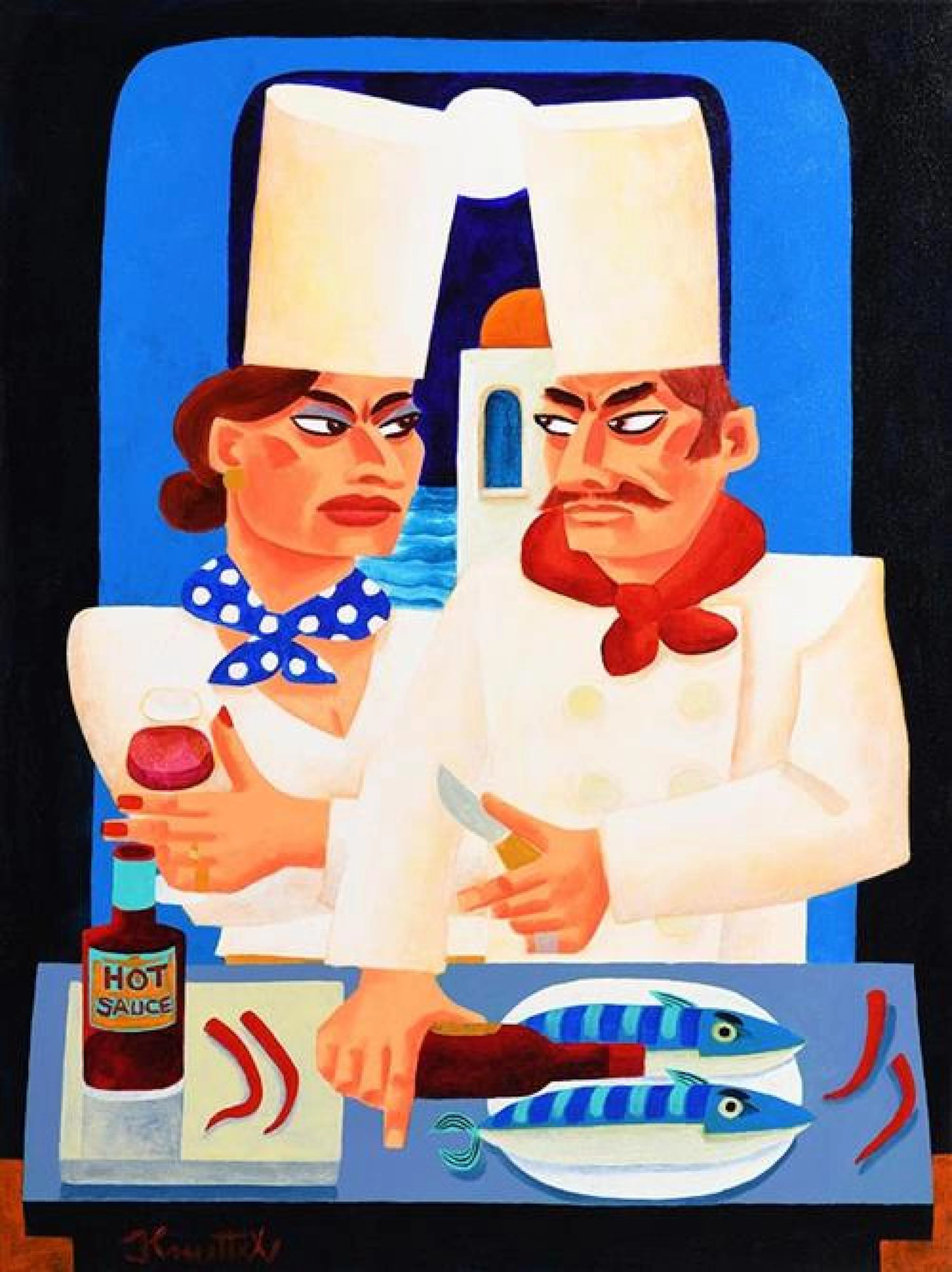 Graham Knuttel (b.1954) Hot in the Kitchen