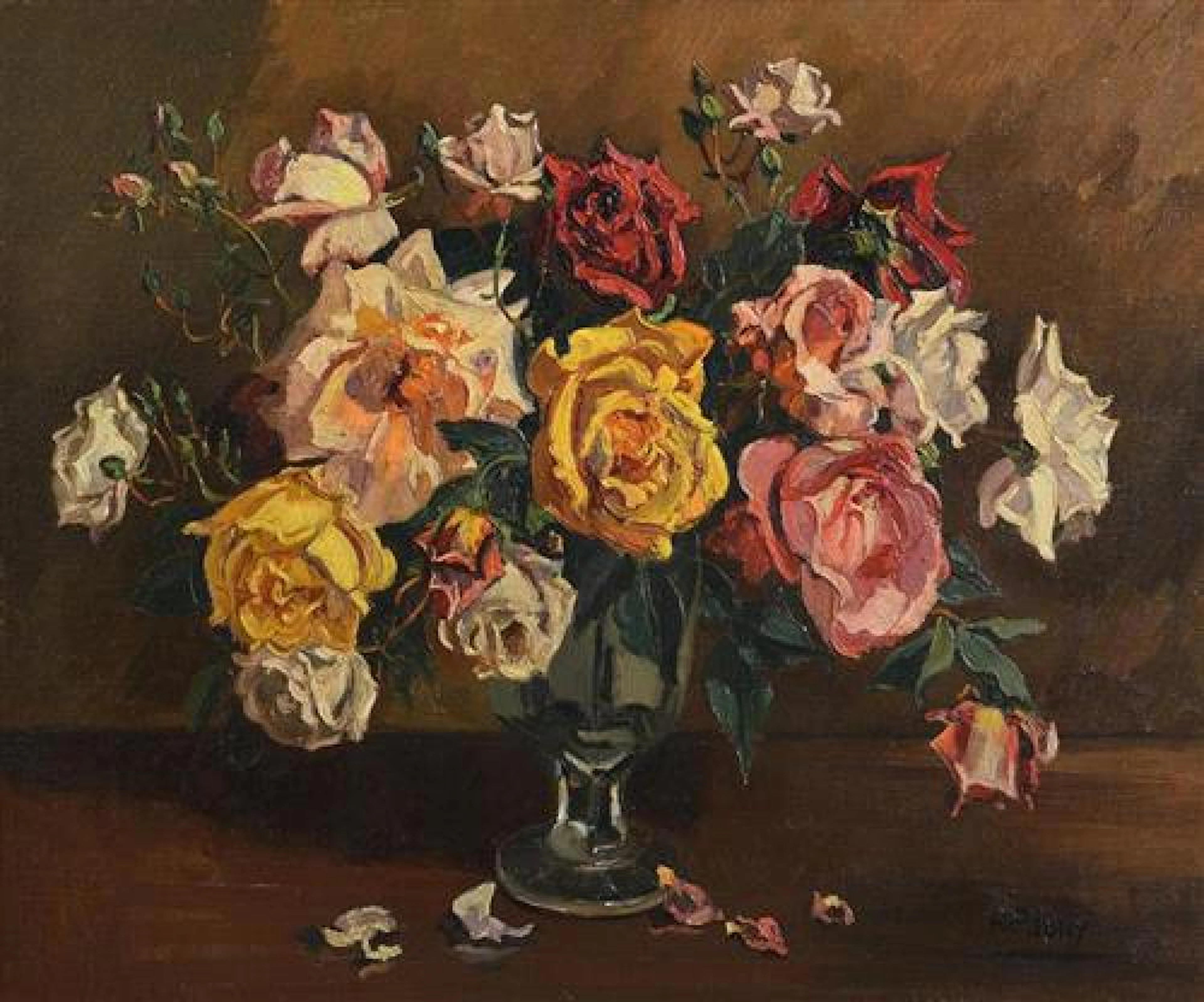 Ann Primrose Jury RUA (1907-1995) Vase of Roses