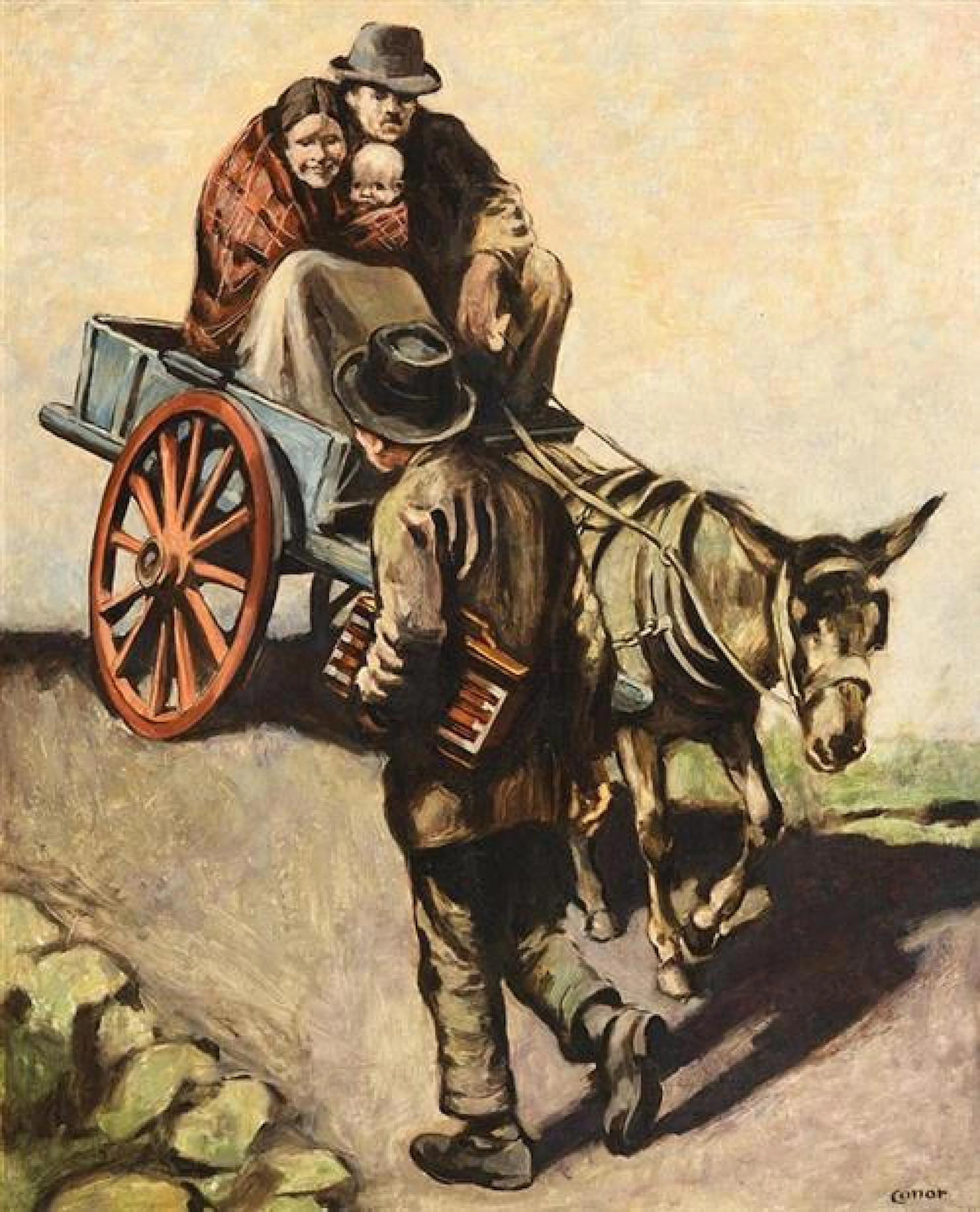 William Conor RHA RUA ROI (1881-1968) The Donkey - Cart (1923)