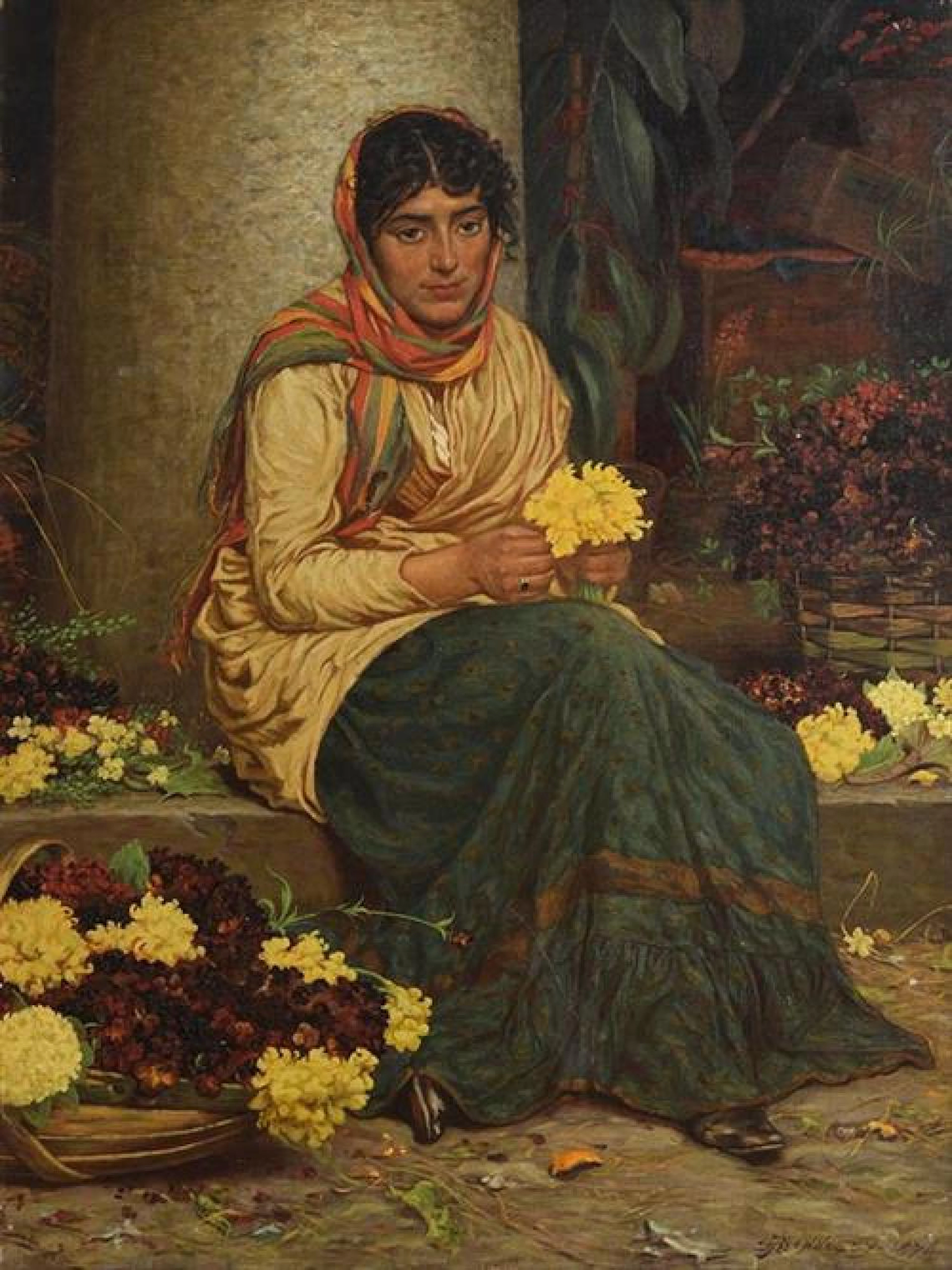 William John Hennessy (1839-1917) British The Flower Seller (1874)