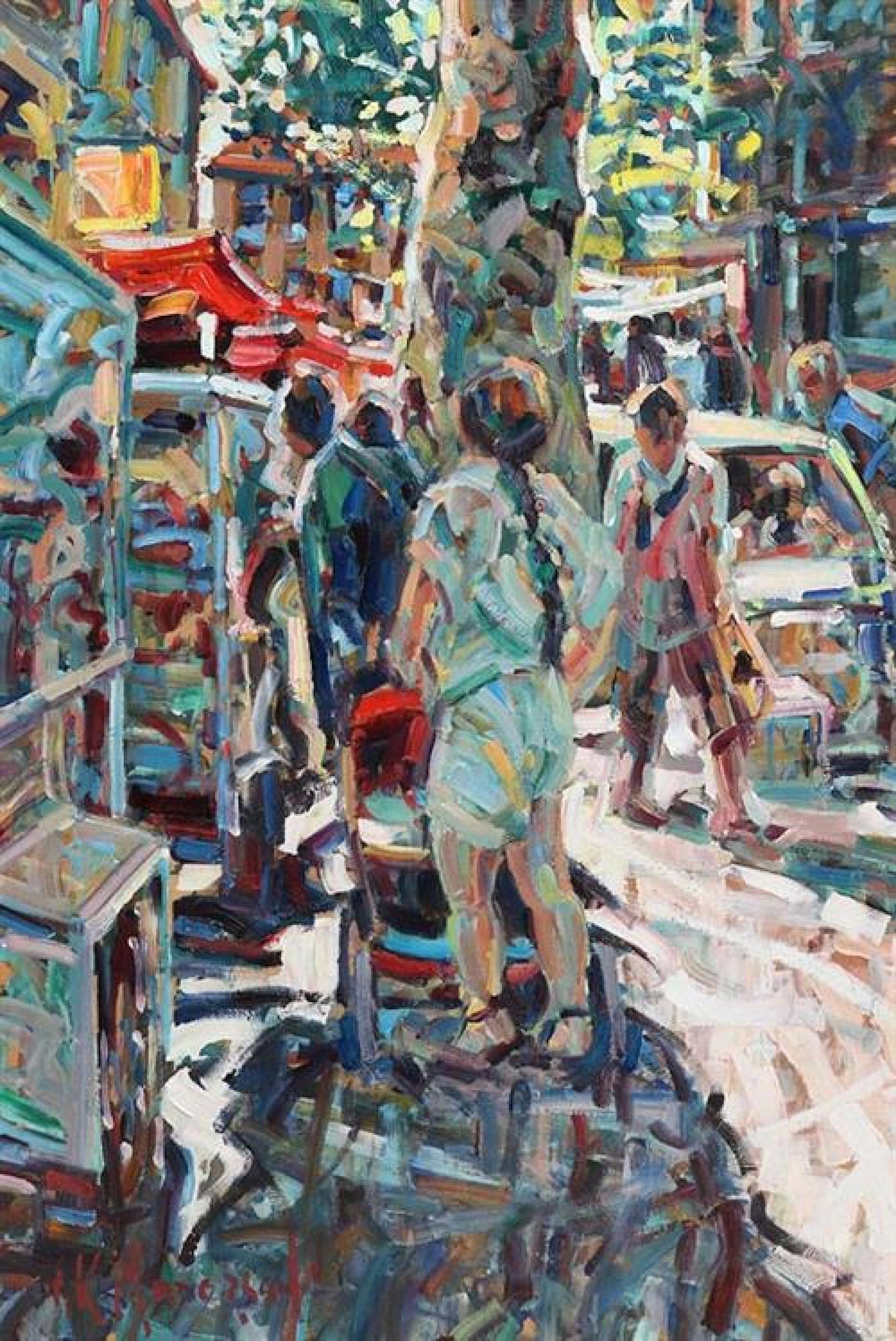 Arthur K. Maderson (b.1942) Market Day, Andure, France