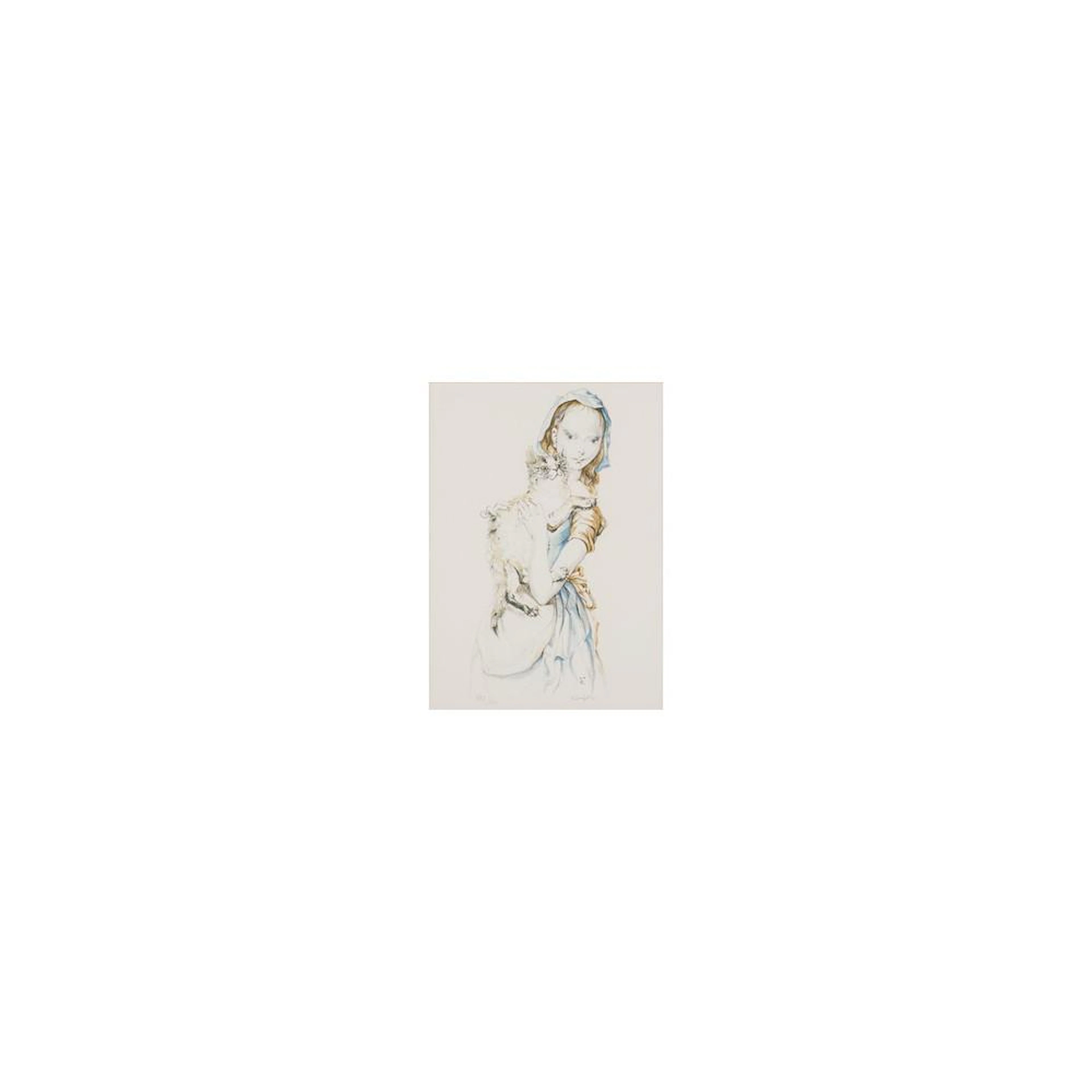 FILLETTE AU CHAT by FOUJITA Leonard-Tsuguharu
