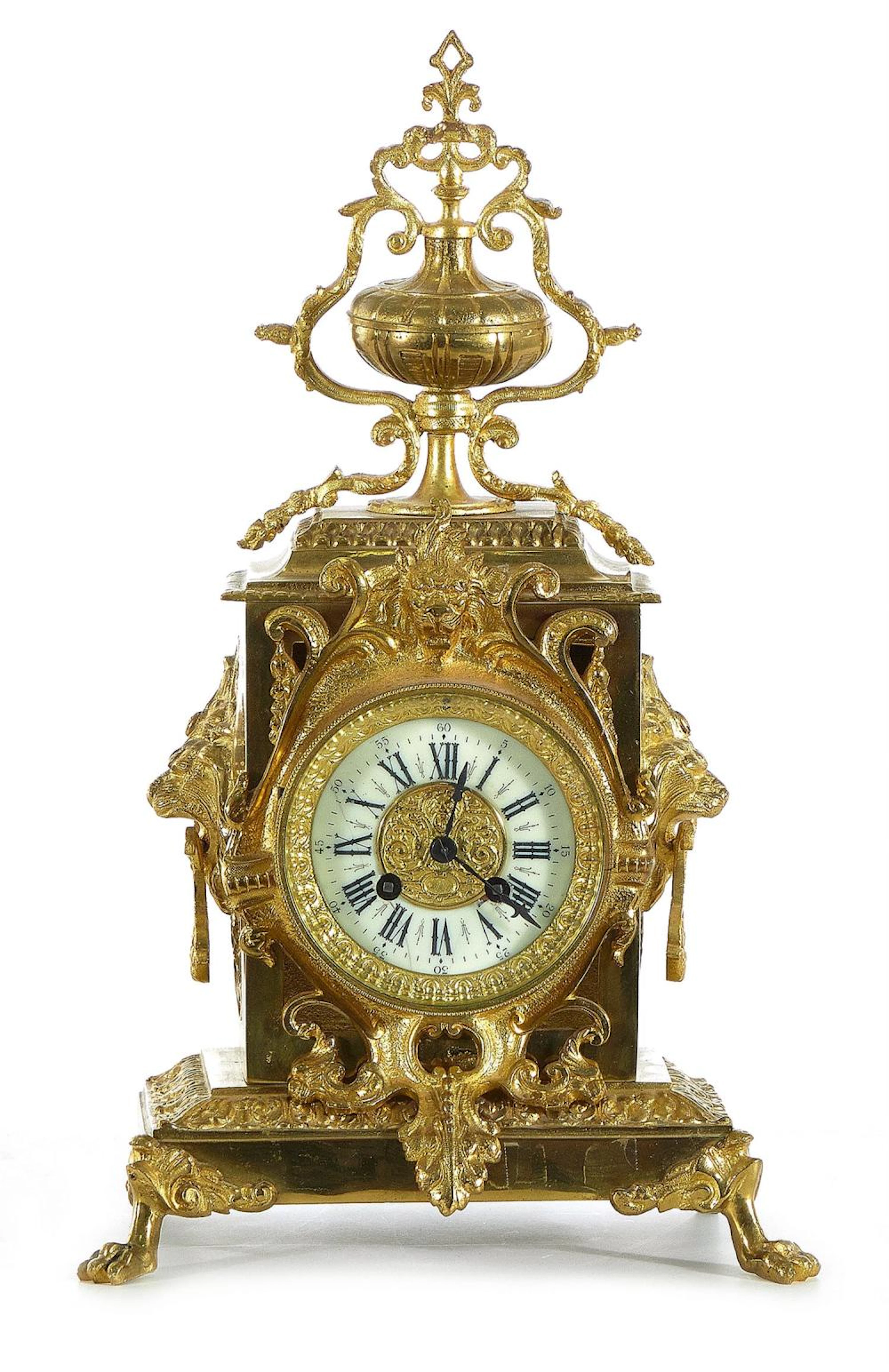 French Brass Mantel Clock