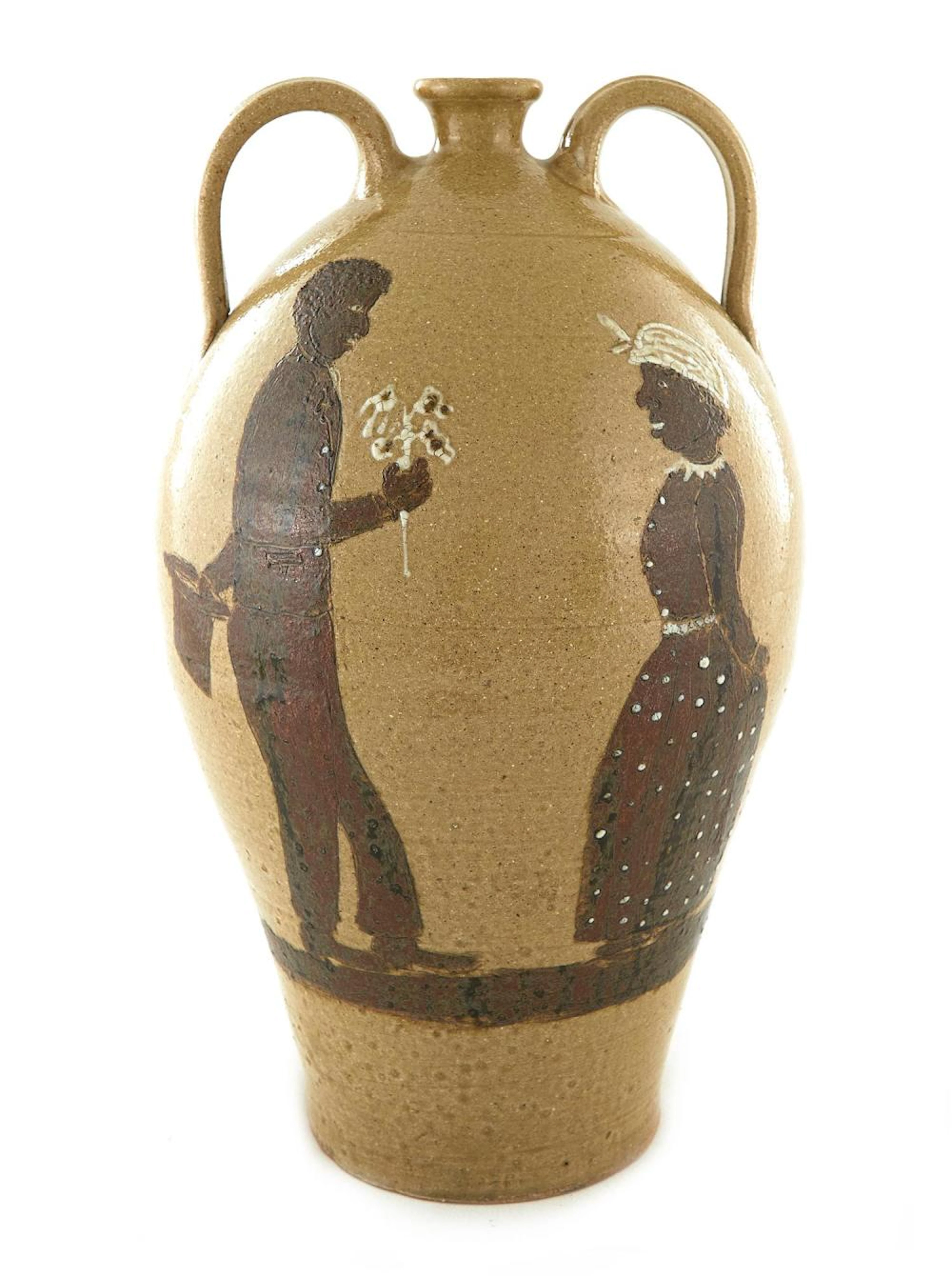 Southern Decorated Stoneware Jug, Stamped: Stephen Ferrell