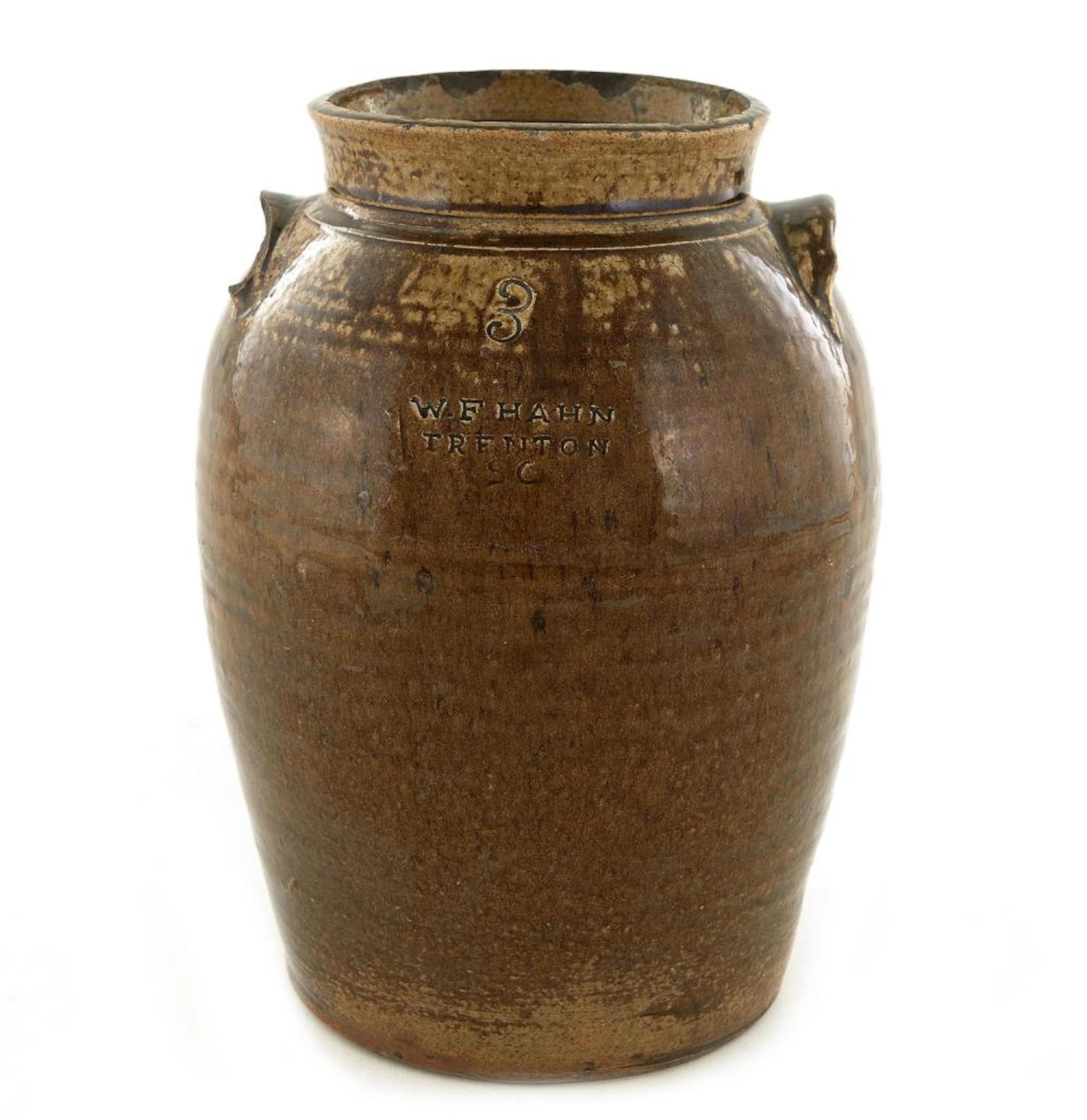 Southern Stoneware Jar, Stamped: W.F. Hah