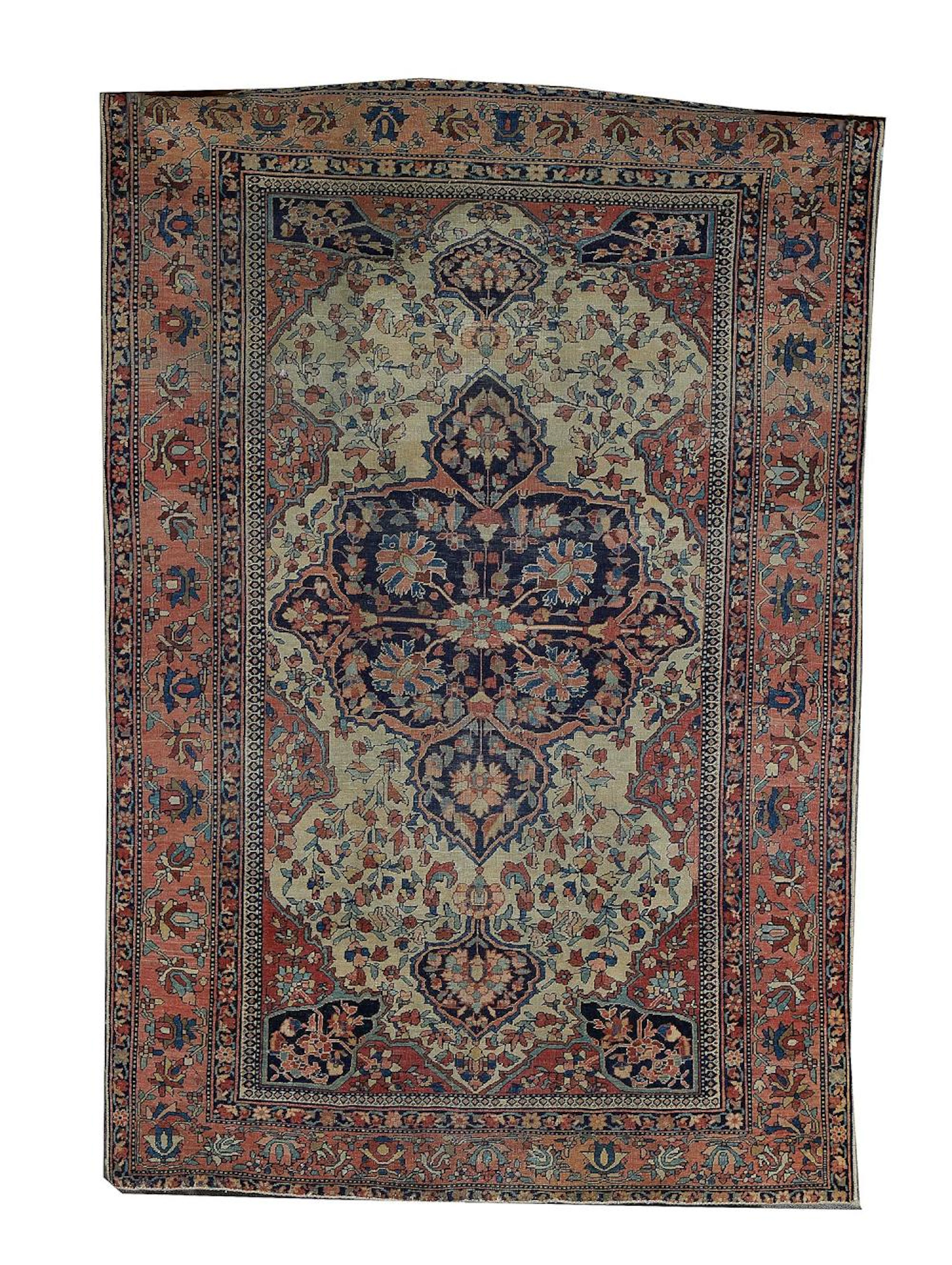 Antique Persian Farahan Sarouk Carpet
